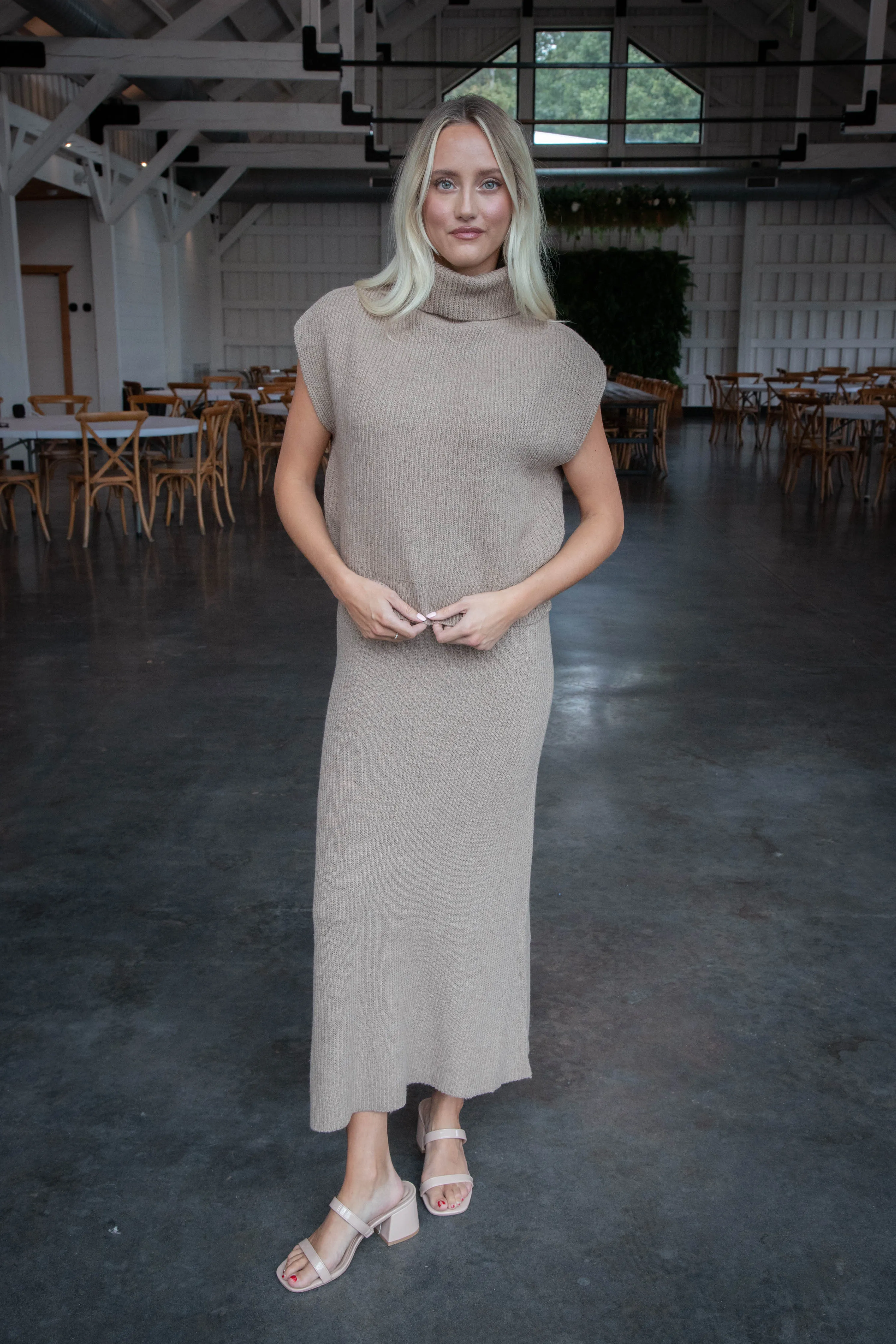 Crosby Sweater Midi Skirt, Dark Taupe | Sadie & Sage sold by North & Main Clothing Company product image thumbnail 4