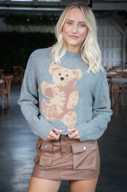 Bear Pullover Sweater, Grey sold by North & Main Clothing Company