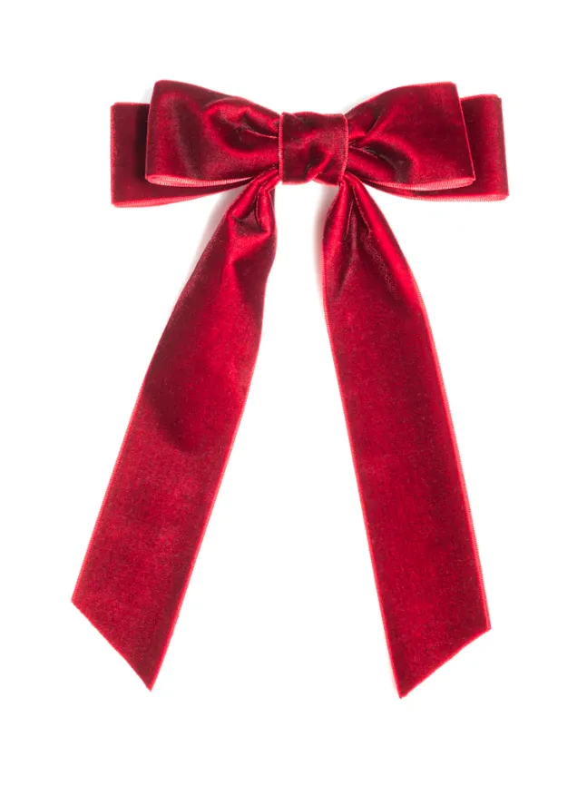 Velvet Bow Clip, Wine sold by North & Main Clothing Company