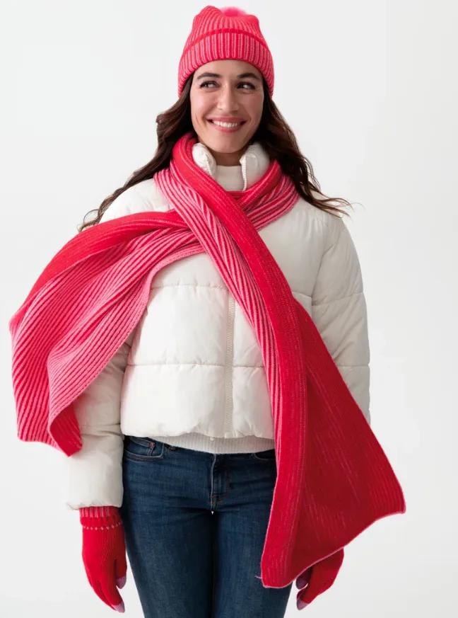 Christie Reversible Scarf, Red/Pink sold by North & Main Clothing Company product image thumbnail 2