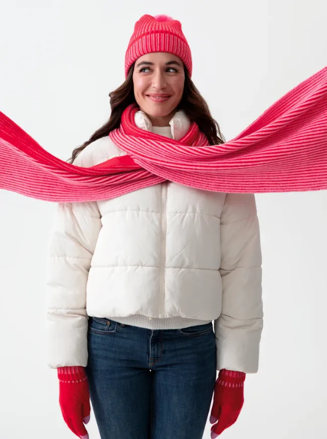 Christie Reversible Scarf, Red/Pink sold by North & Main Clothing Company product image thumbnail 3