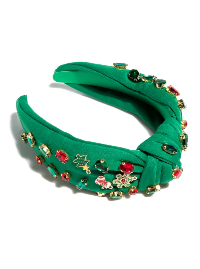 Merry Rhinestone Studded Headband, Green sold by North & Main Clothing Company