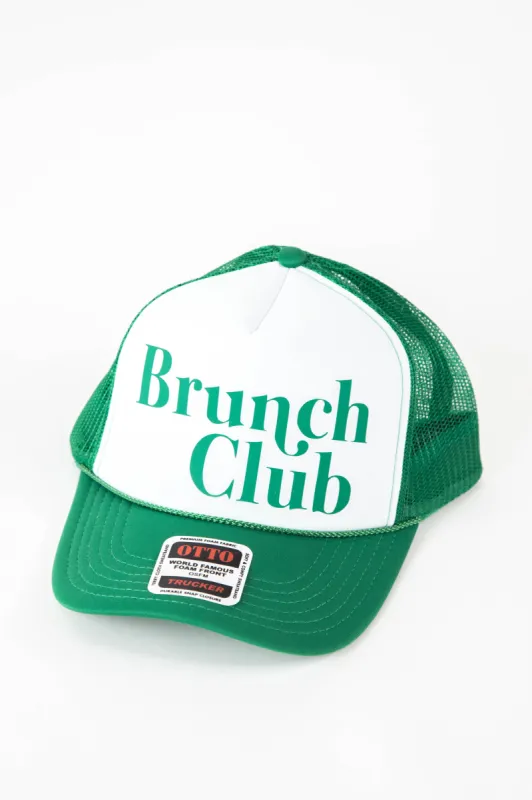 Brunch Club Foam Trucker Hat, Green/White sold by North & Main Clothing Company