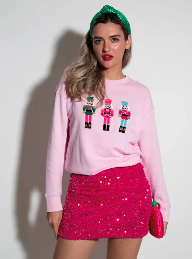 Nutcracker Graphic Sweatshirt, Blush sold by North & Main Clothing Company product image thumbnail 3