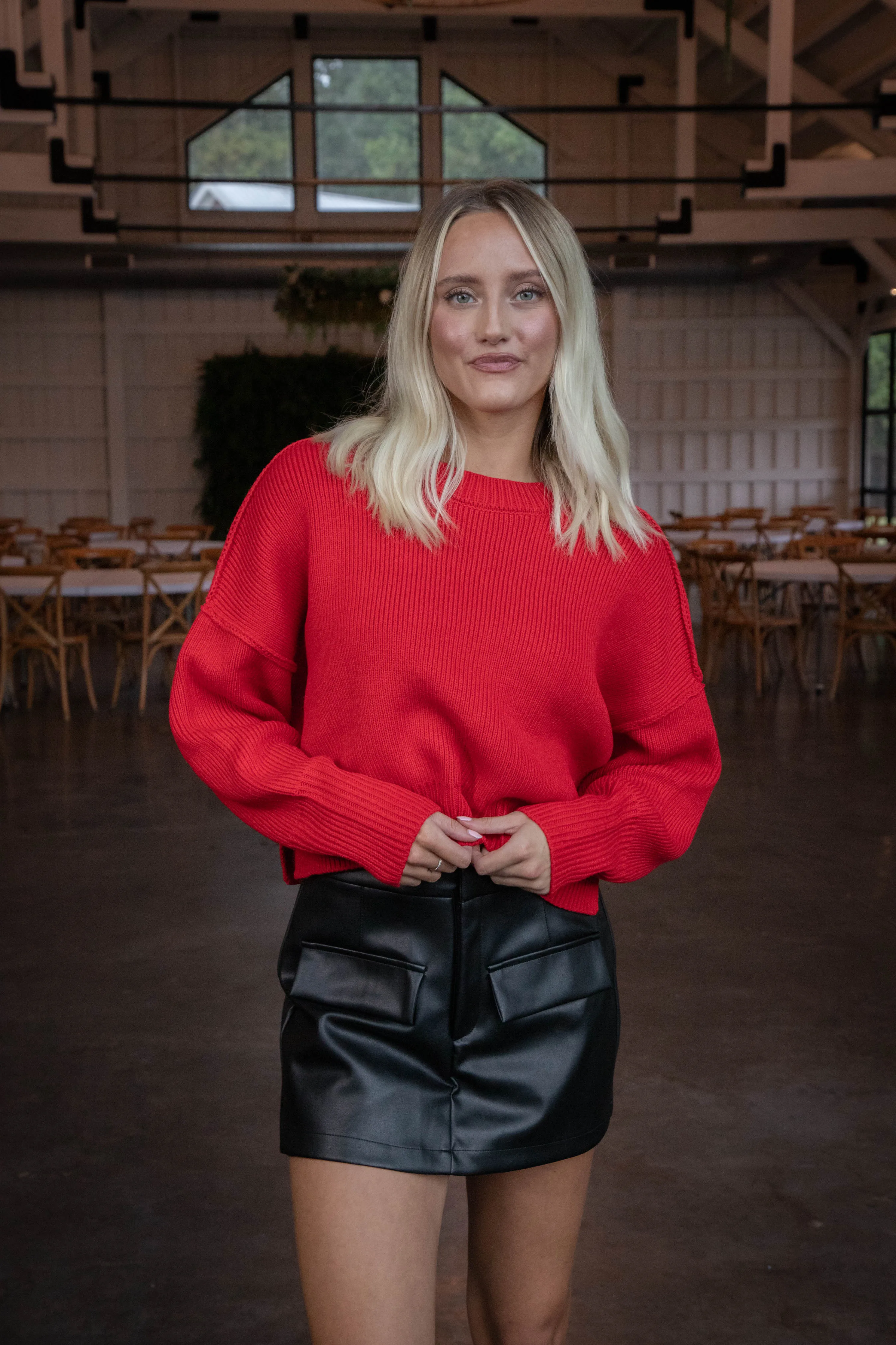 Kacie Faux Leather Skort, Black sold by North & Main Clothing Company product image thumbnail 4