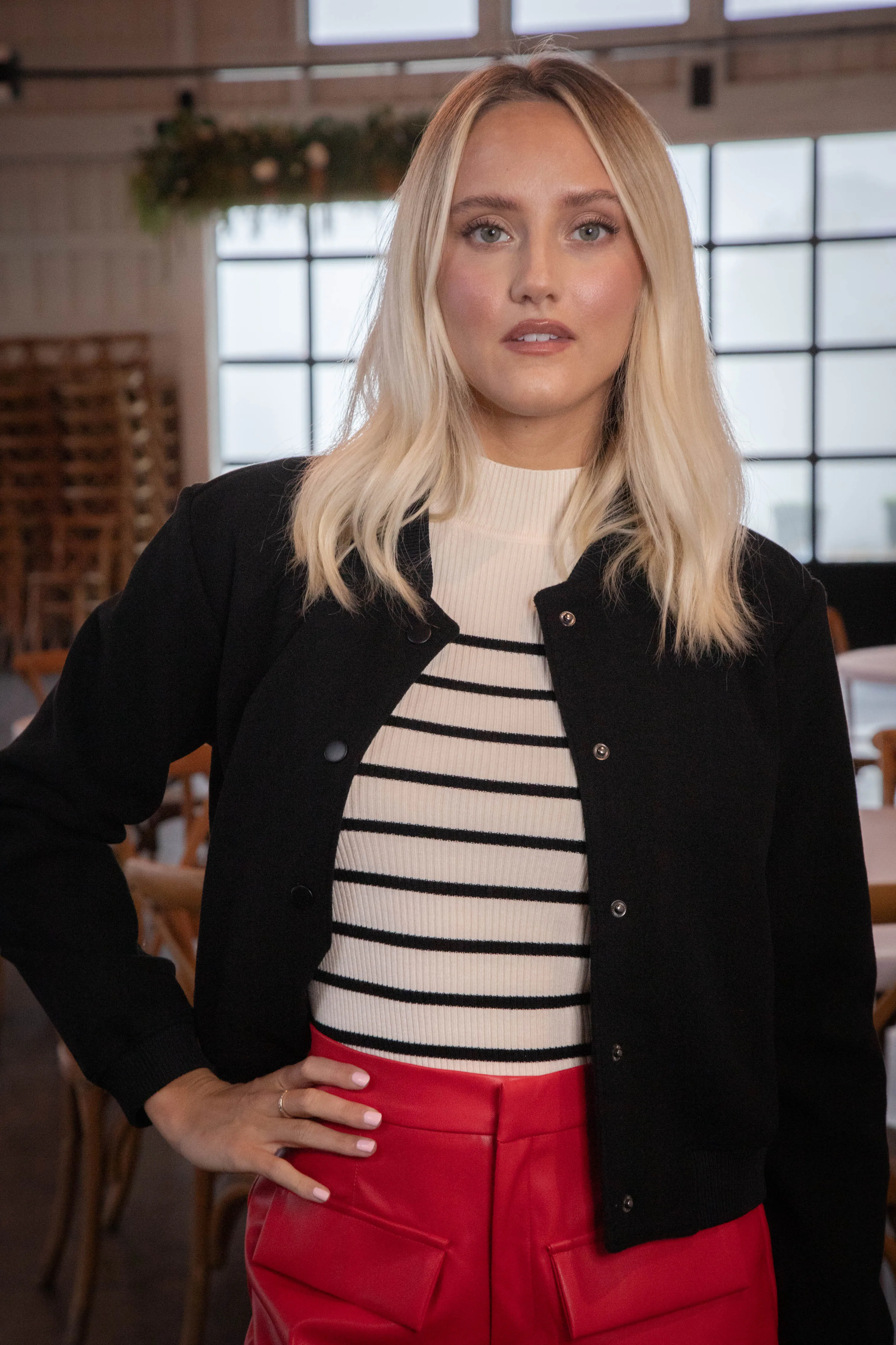 Kaley Snap Front Bomber Jacket, Black sold by North & Main Clothing Company product image thumbnail 2