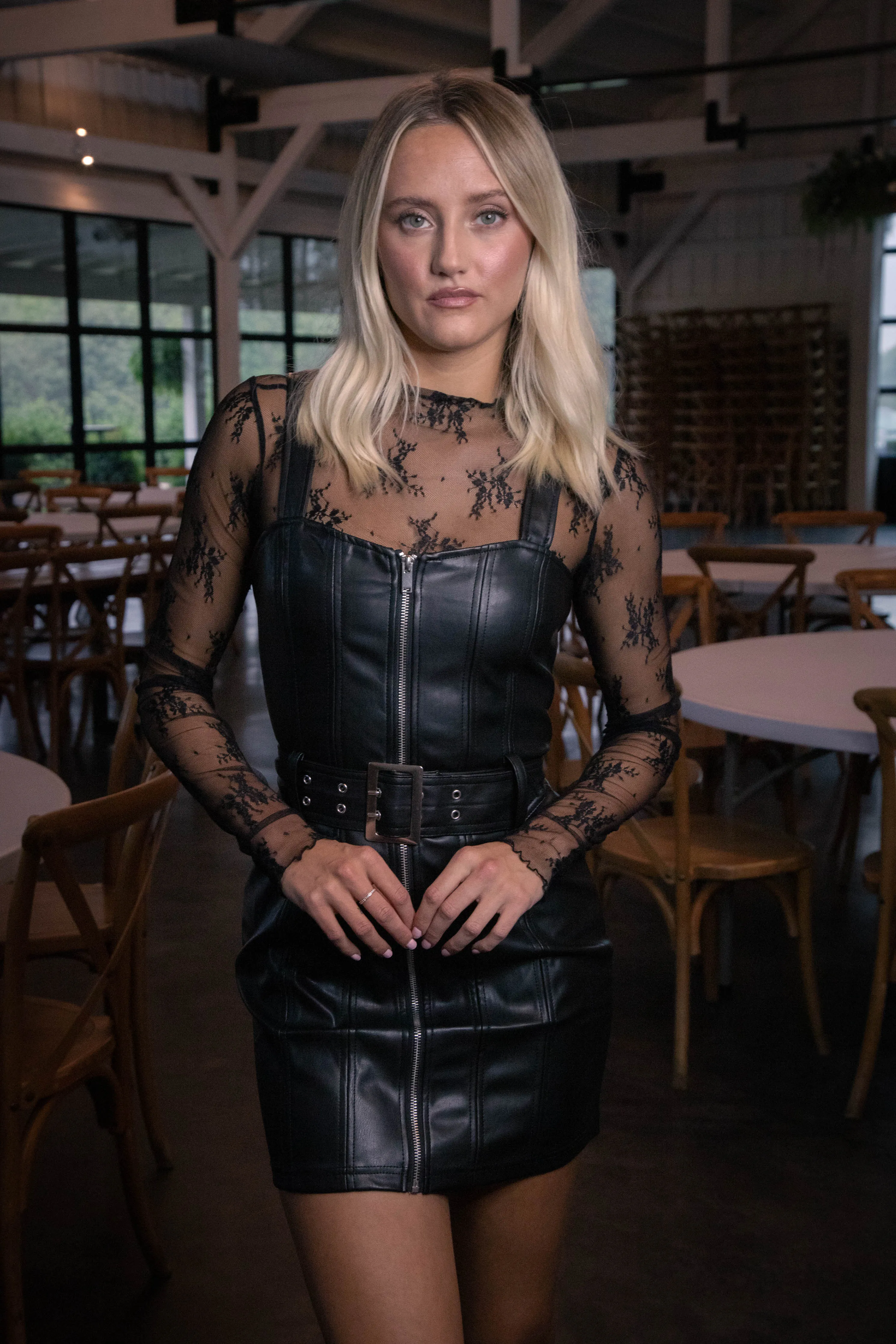 Naya Lace Mock Neck Top, Black sold by North & Main Clothing Company product image thumbnail 5