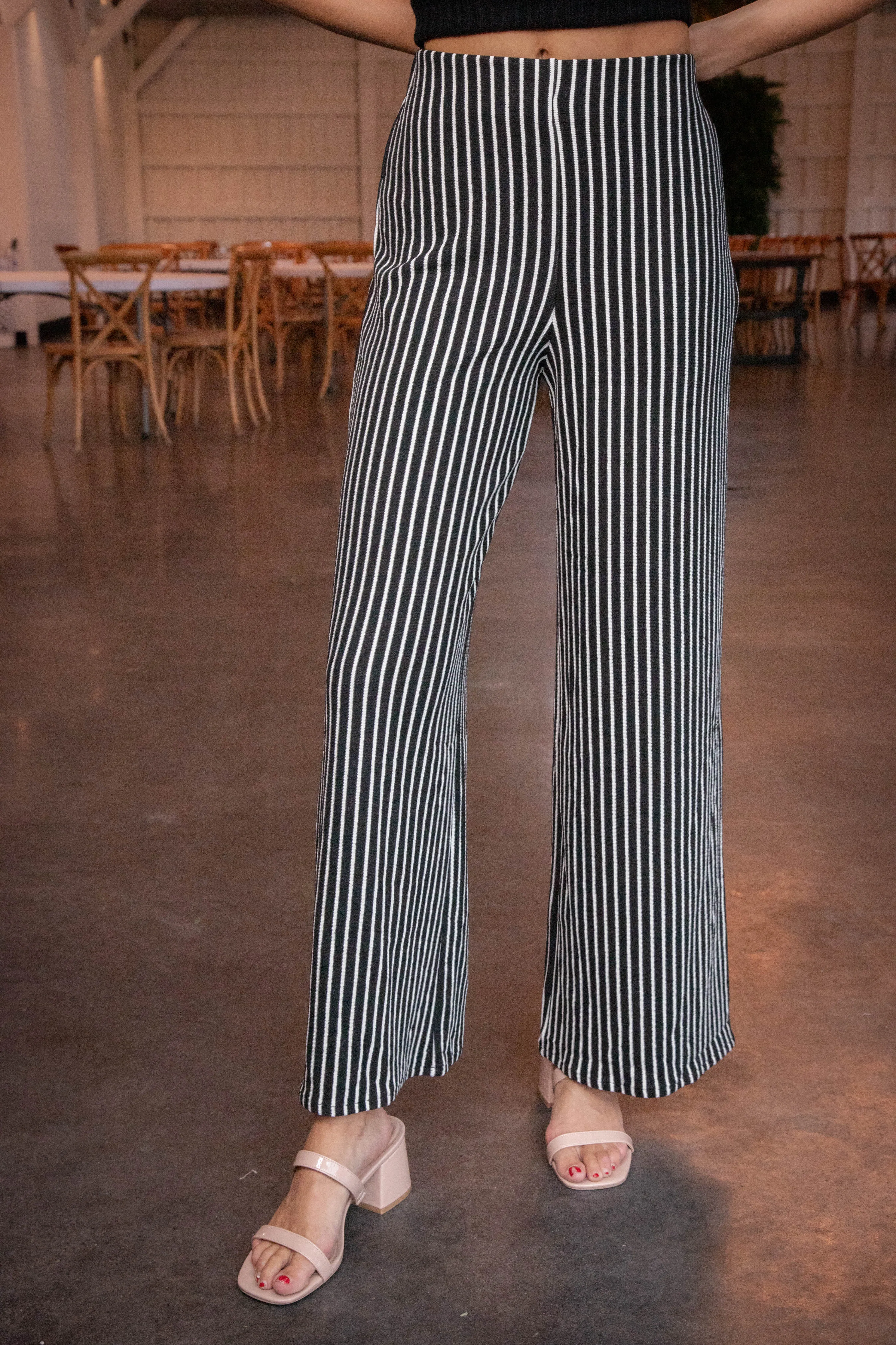 Alondra Striped Pants, Black sold by North & Main Clothing Company product image thumbnail 2