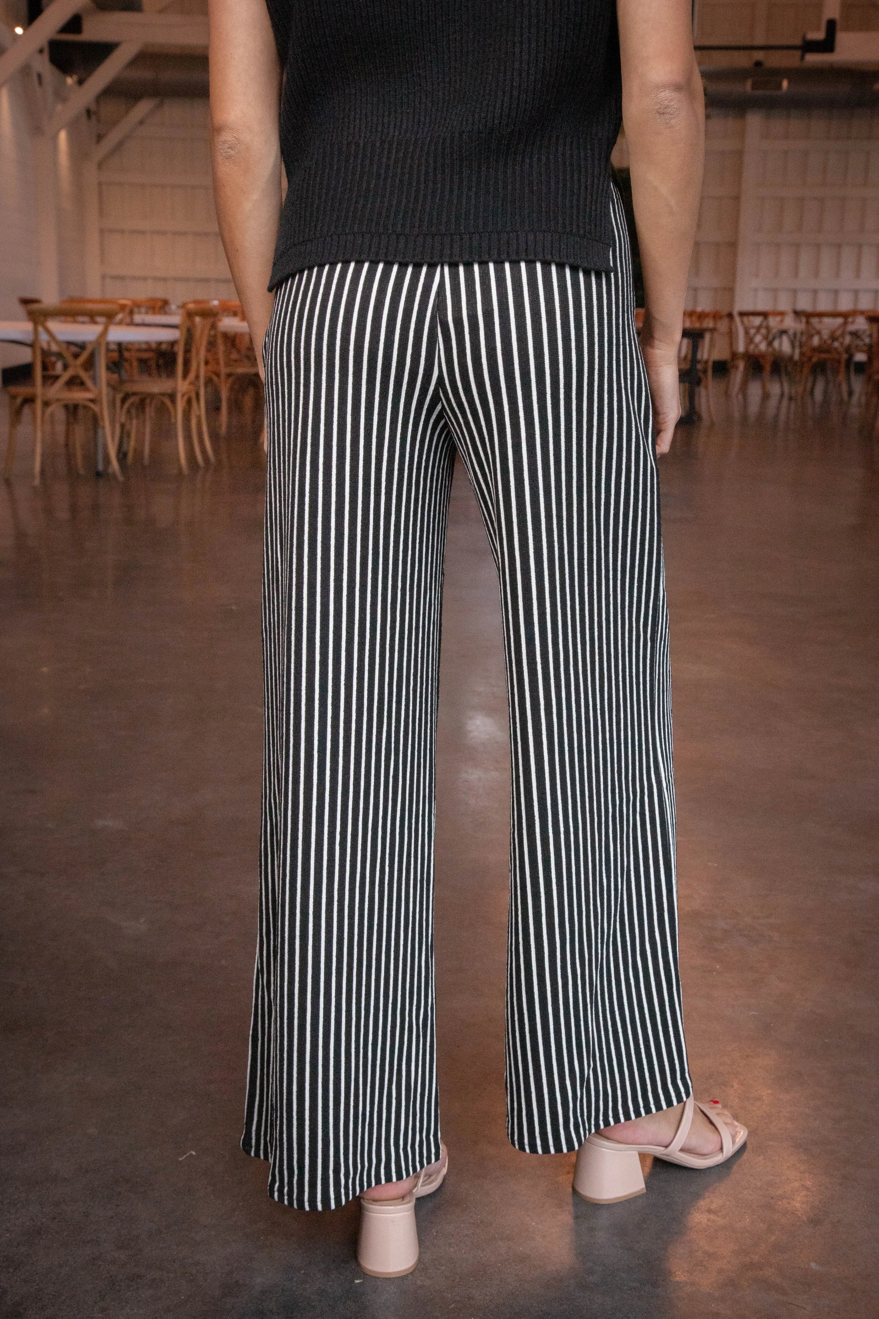 Alondra Striped Pants, Black sold by North & Main Clothing Company product image thumbnail 4