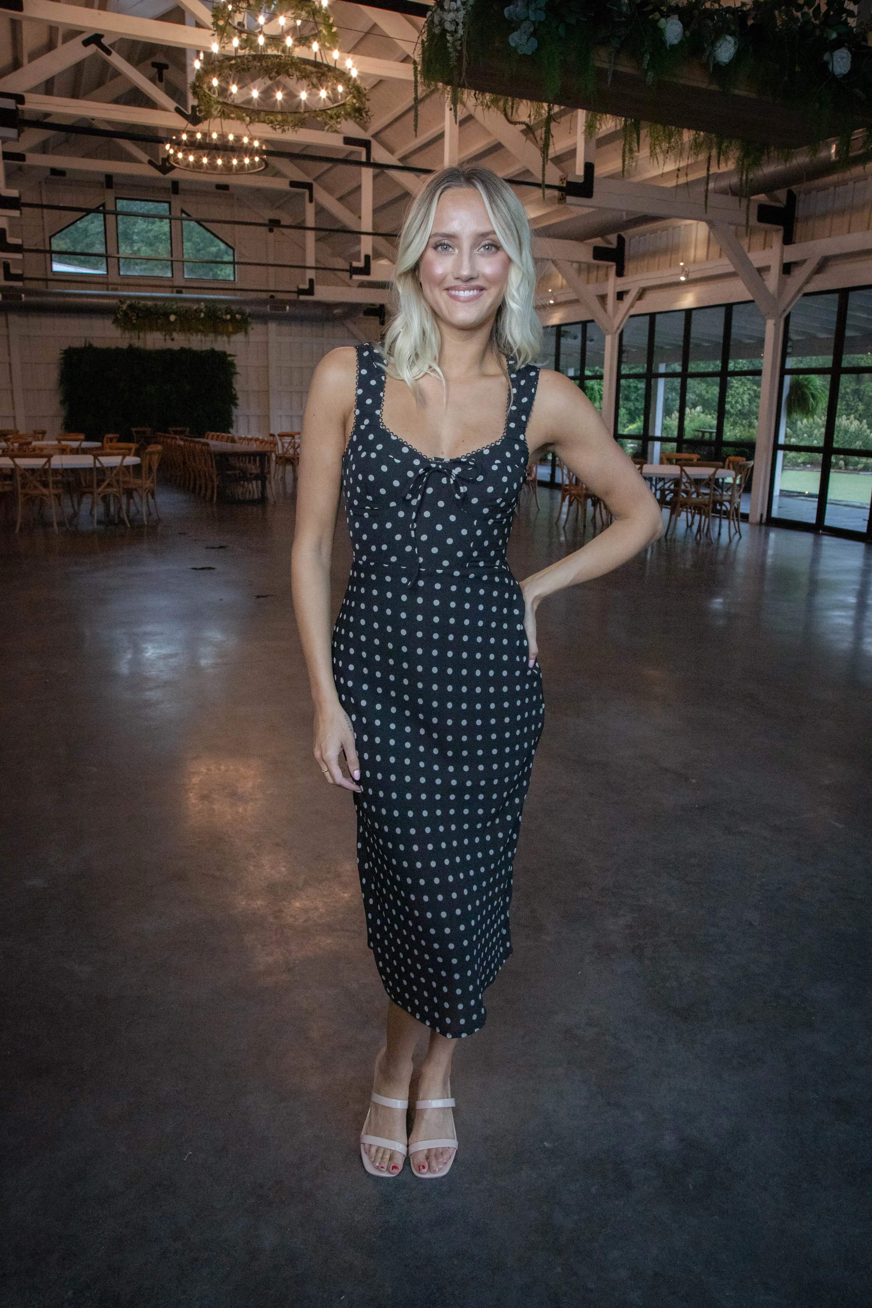 Cami Bustier Midi Dress, Black/Cream Dot sold by North & Main Clothing Company product image thumbnail 5