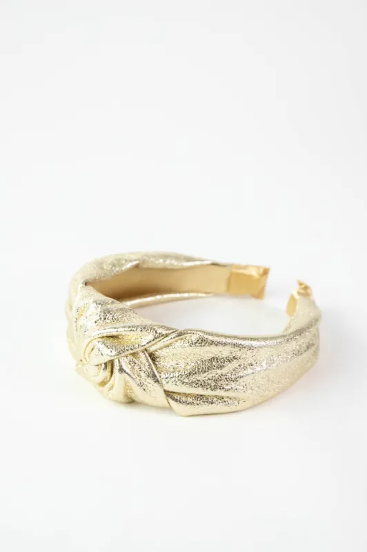 Metallic Knotted Headband, Gold sold by North & Main Clothing Company