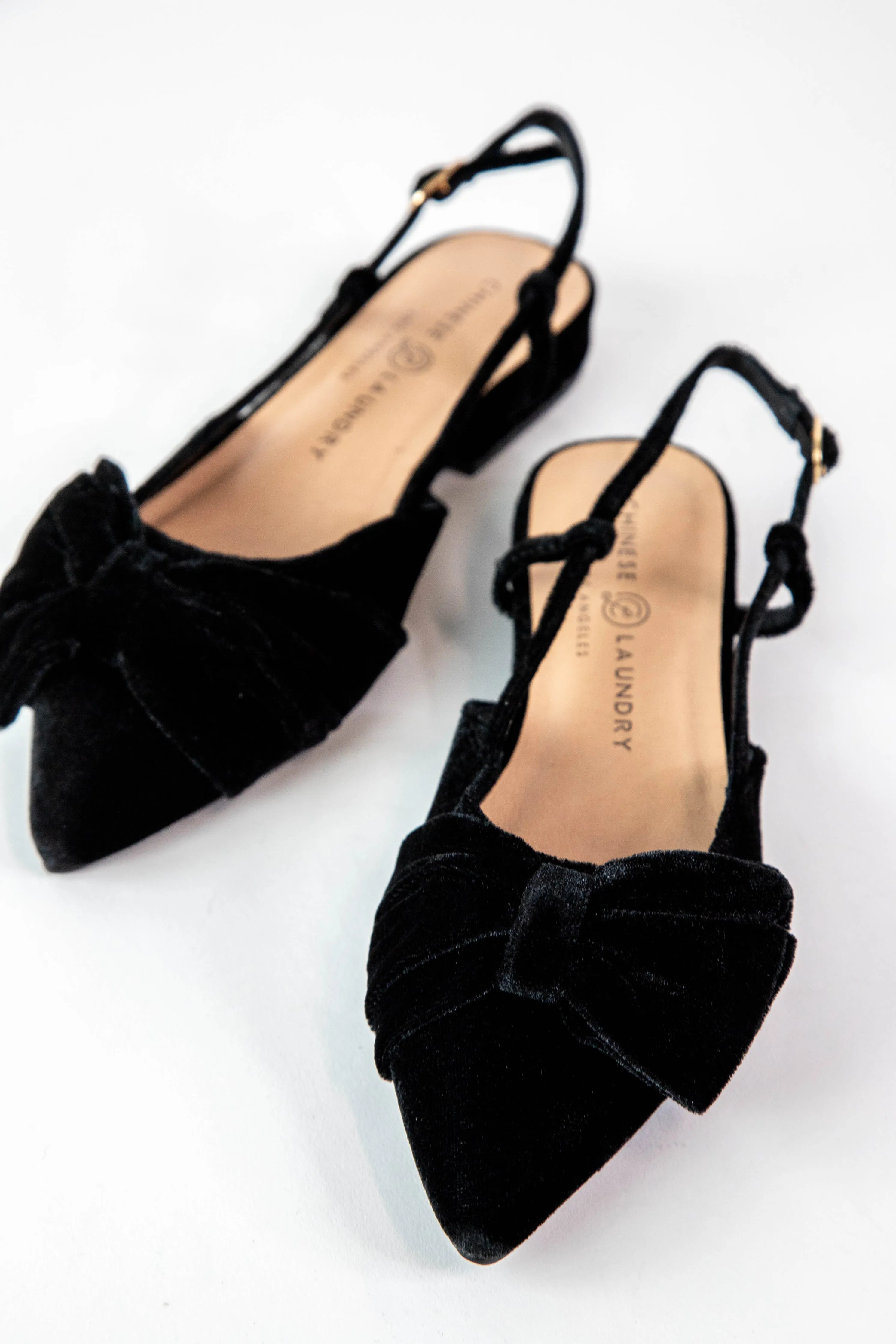 Harmony Velvet Bow Slingback Flat, Black | Chinese Laundry sold by North & Main Clothing Company product image thumbnail 2