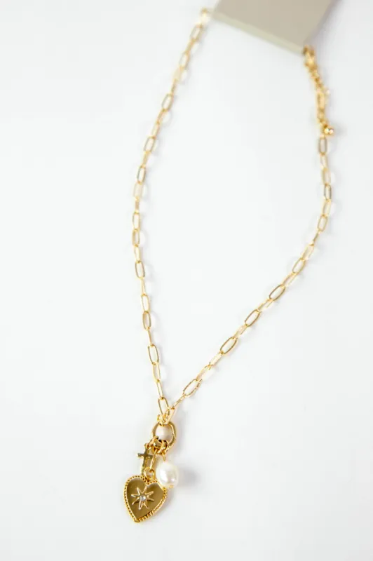 Adalina Charm Necklace, Gold made by North & Main Clothing Company