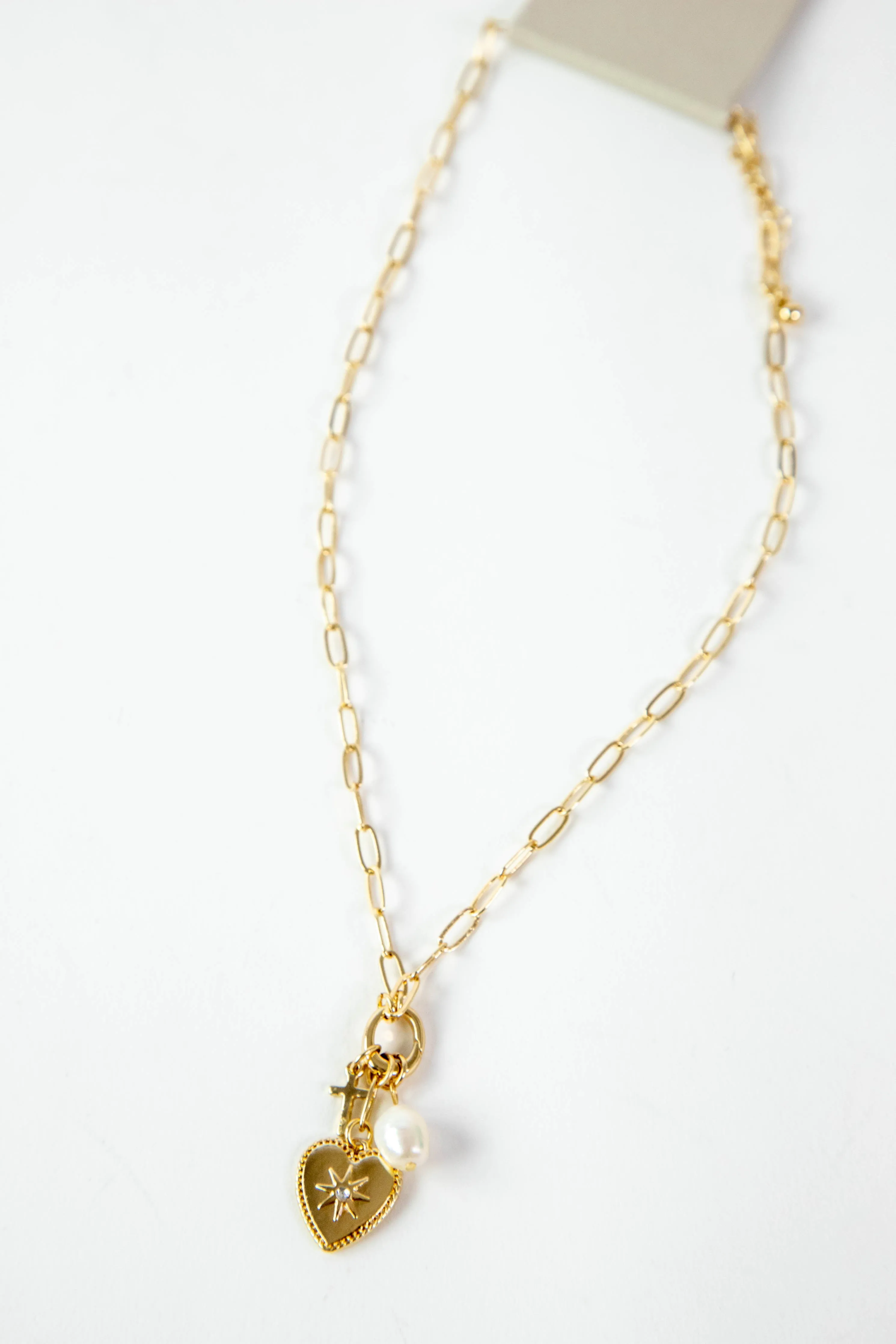 Adalina Charm Necklace, Gold sold by North & Main Clothing Company