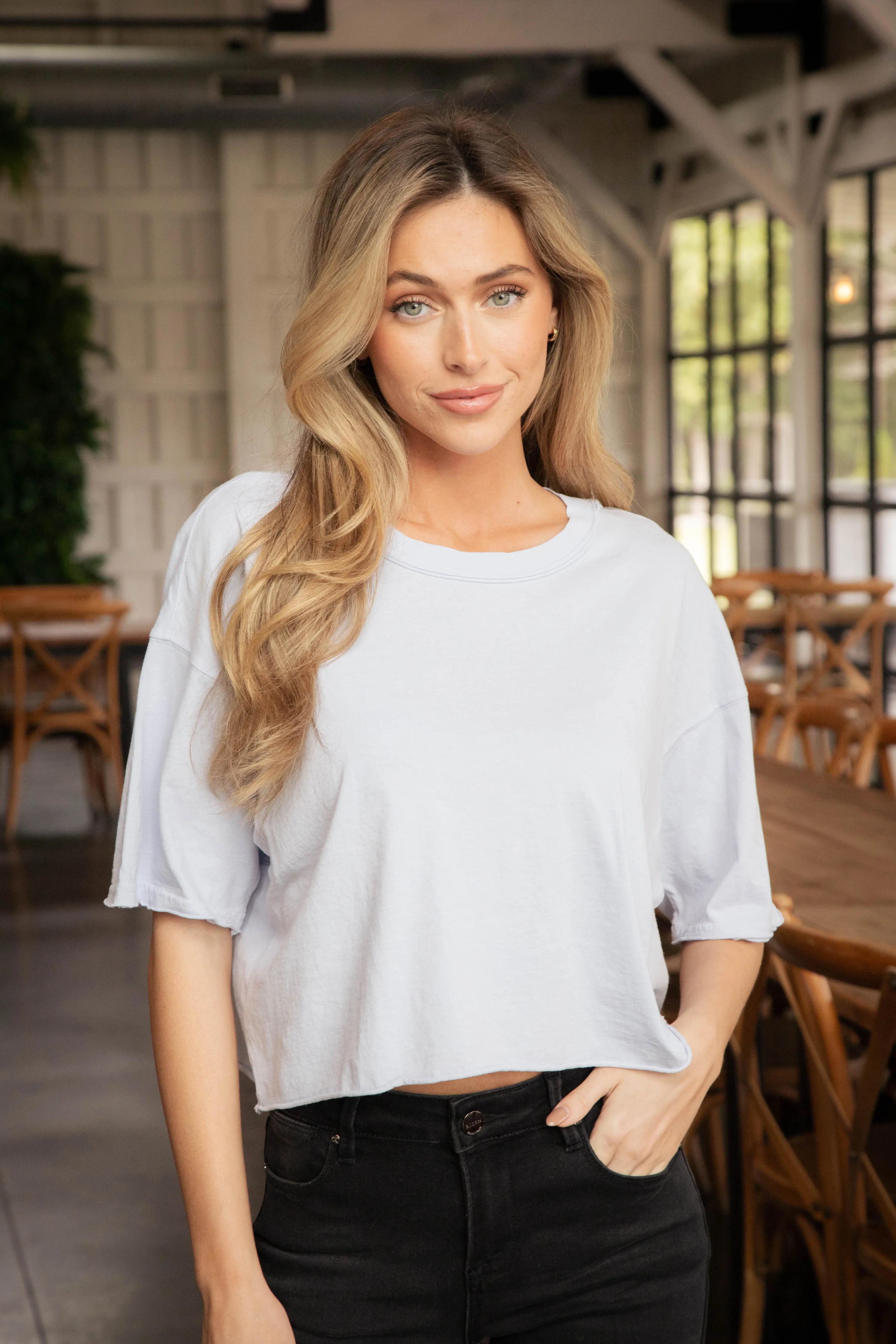 Inspire Tee, Misty Skies | Free People sold by North & Main Clothing Company