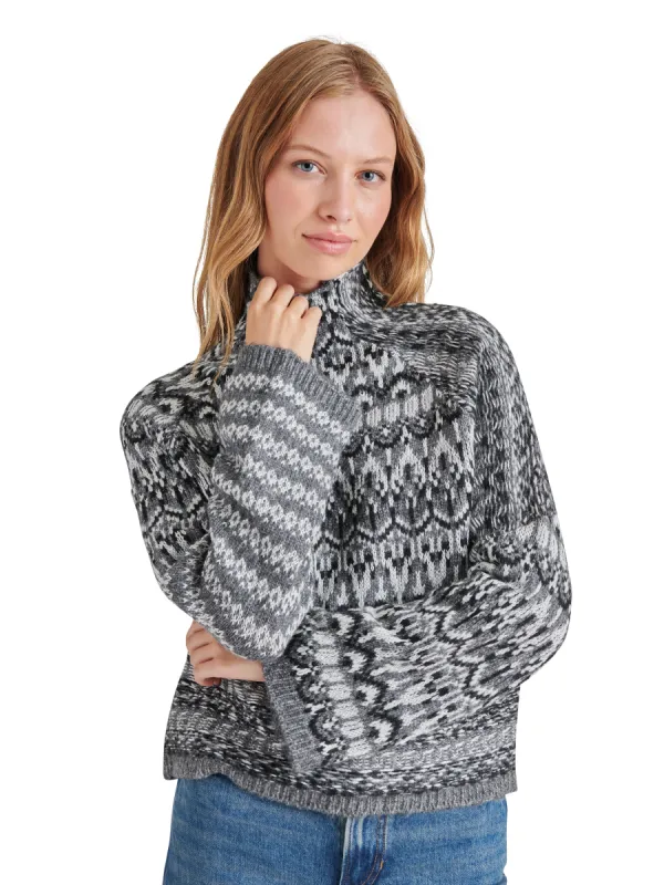 Indie Fair Isle Sweater, Charcoal Grey | Steve Madden sold by North & Main Clothing Company