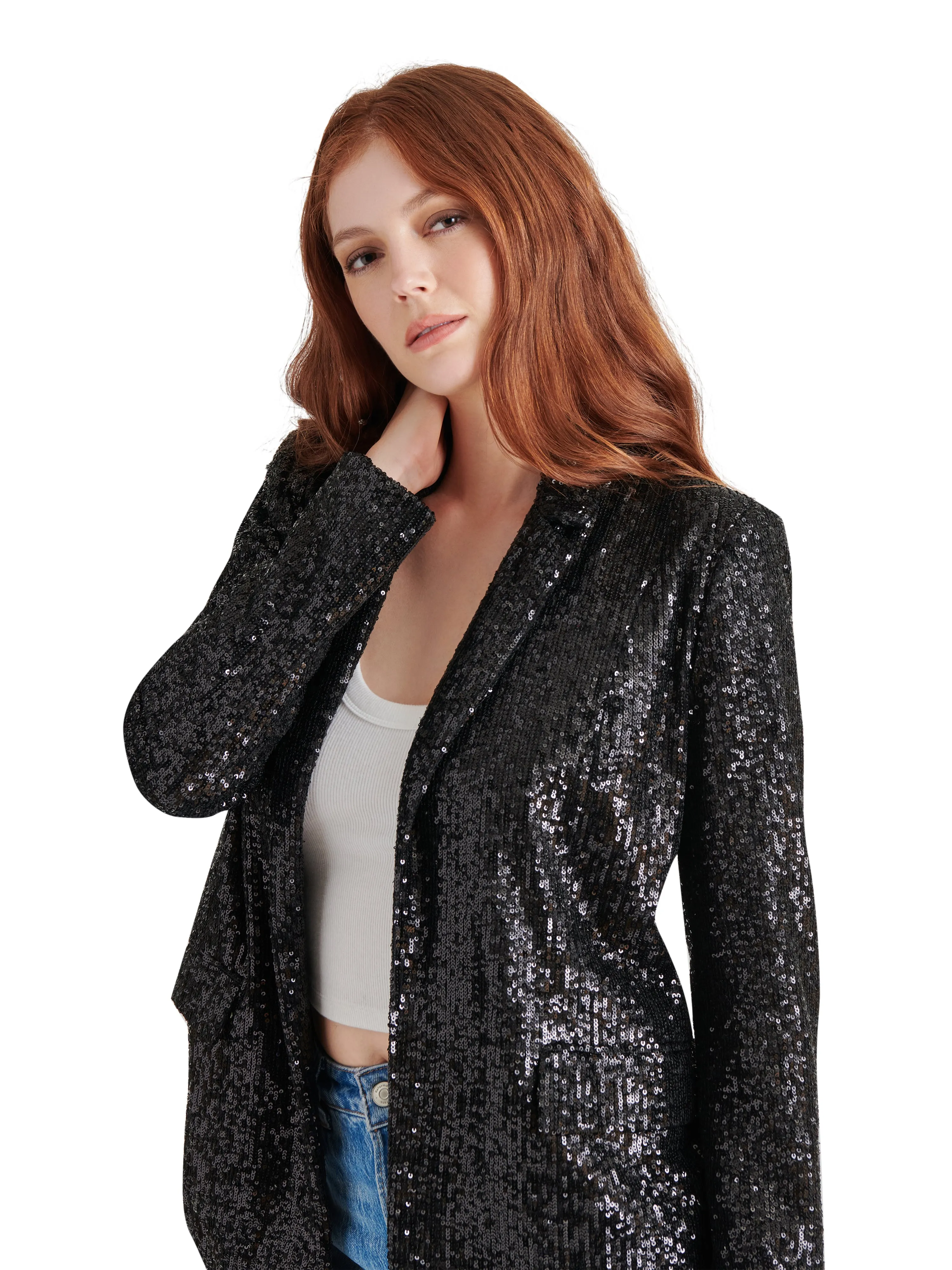 Payton Sequin Blazer, Black | Steve Madden sold by North & Main Clothing Company product image thumbnail 2
