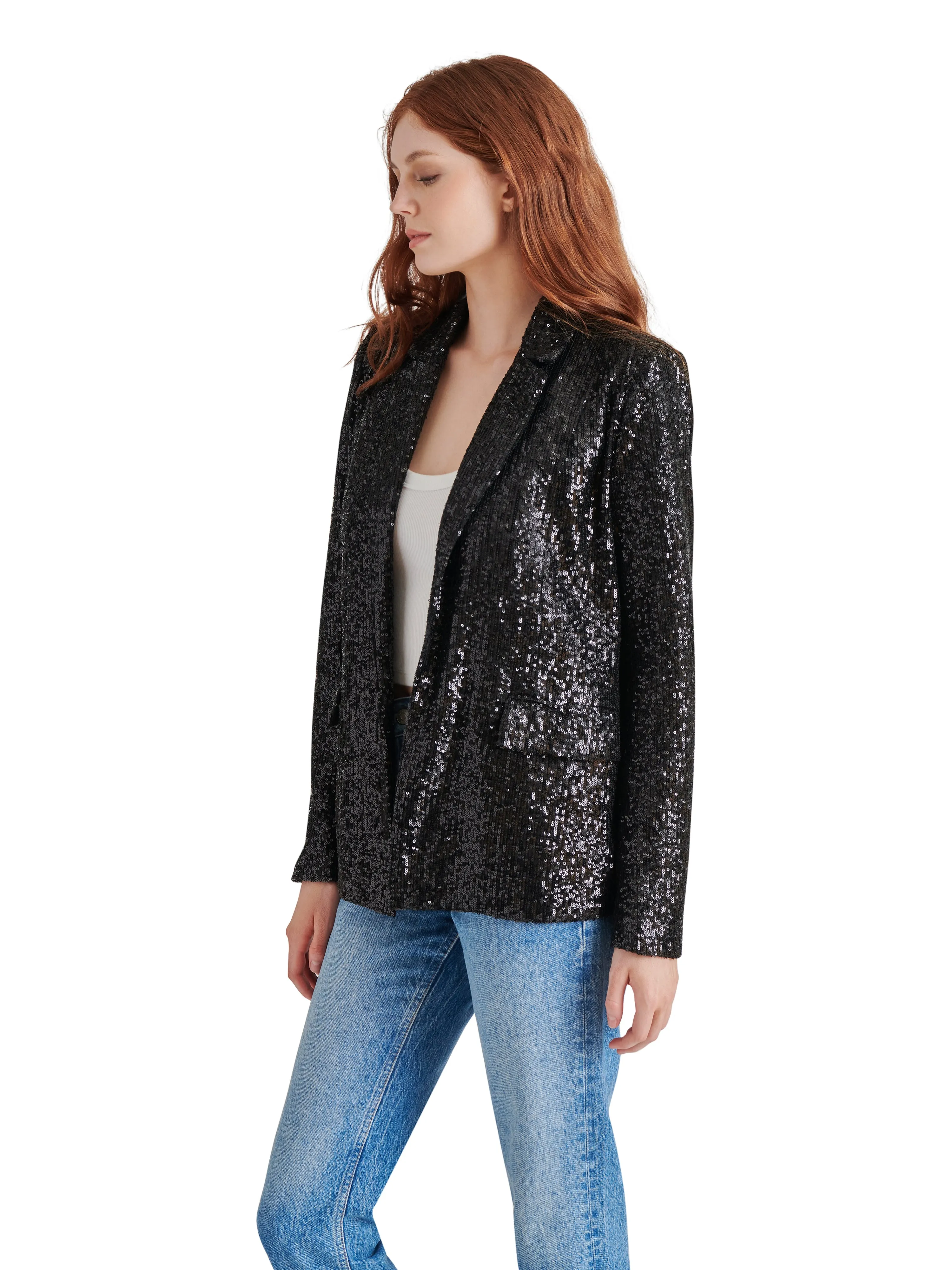 Payton Sequin Blazer, Black | Steve Madden sold by North & Main Clothing Company product image thumbnail 4