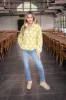 Cori Quarter Zip Floral Pullover, Lime/White sold by North & Main Clothing Company