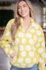 Cori Quarter Zip Floral Pullover, Lime/White sold by North & Main Clothing Company