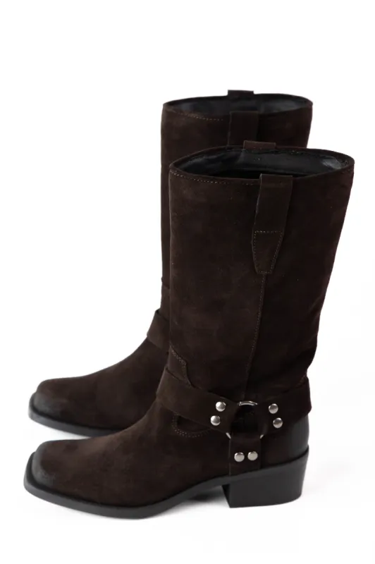 Ruskin Suede Leather Boot, Brown | Steve Madden sold by North & Main Clothing Company
