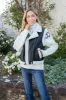 Laikyn Vegan Leather Sherpa Vest, Black sold by North & Main Clothing Company