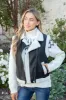 Laikyn Vegan Leather Sherpa Vest, Black sold by North & Main Clothing Company