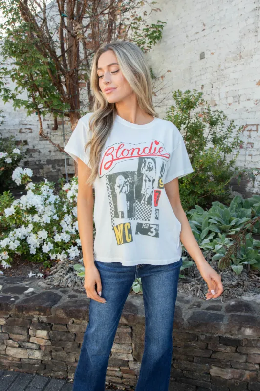 Blondie Valentine Collage Tour Tee, Vintage White | Daydreamer sold by North & Main Clothing Company