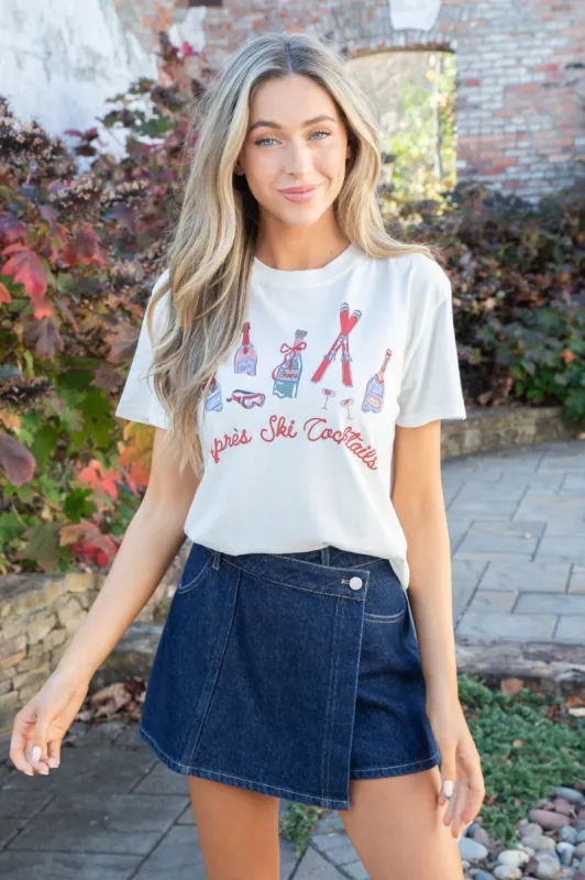 Apres Ski Cocktails Boyfriend Tee, Sea Salt | Z Supply sold by North & Main Clothing Company