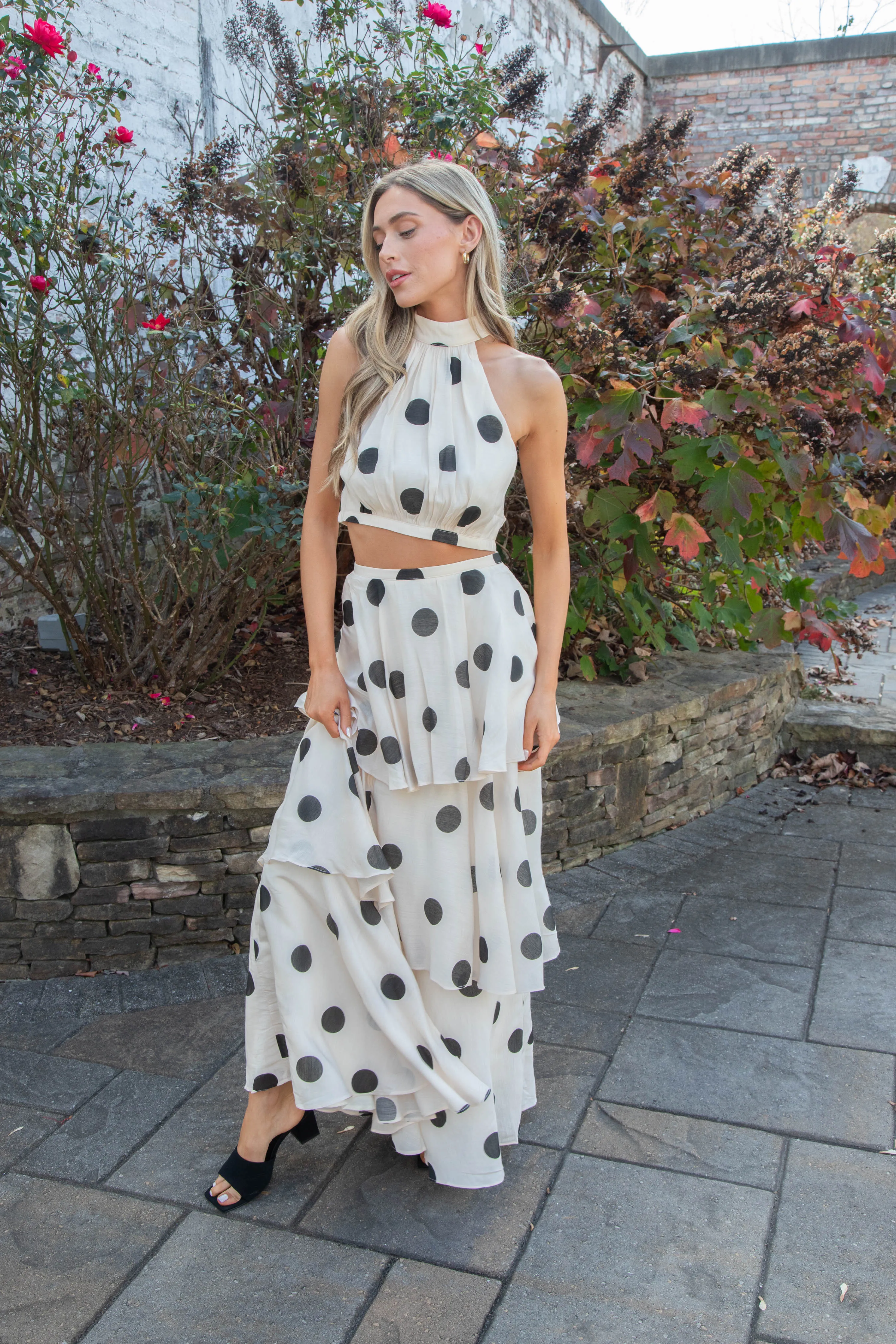 Azra Polka Dot Top, Beige/Black sold by North & Main Clothing Company product image thumbnail 4