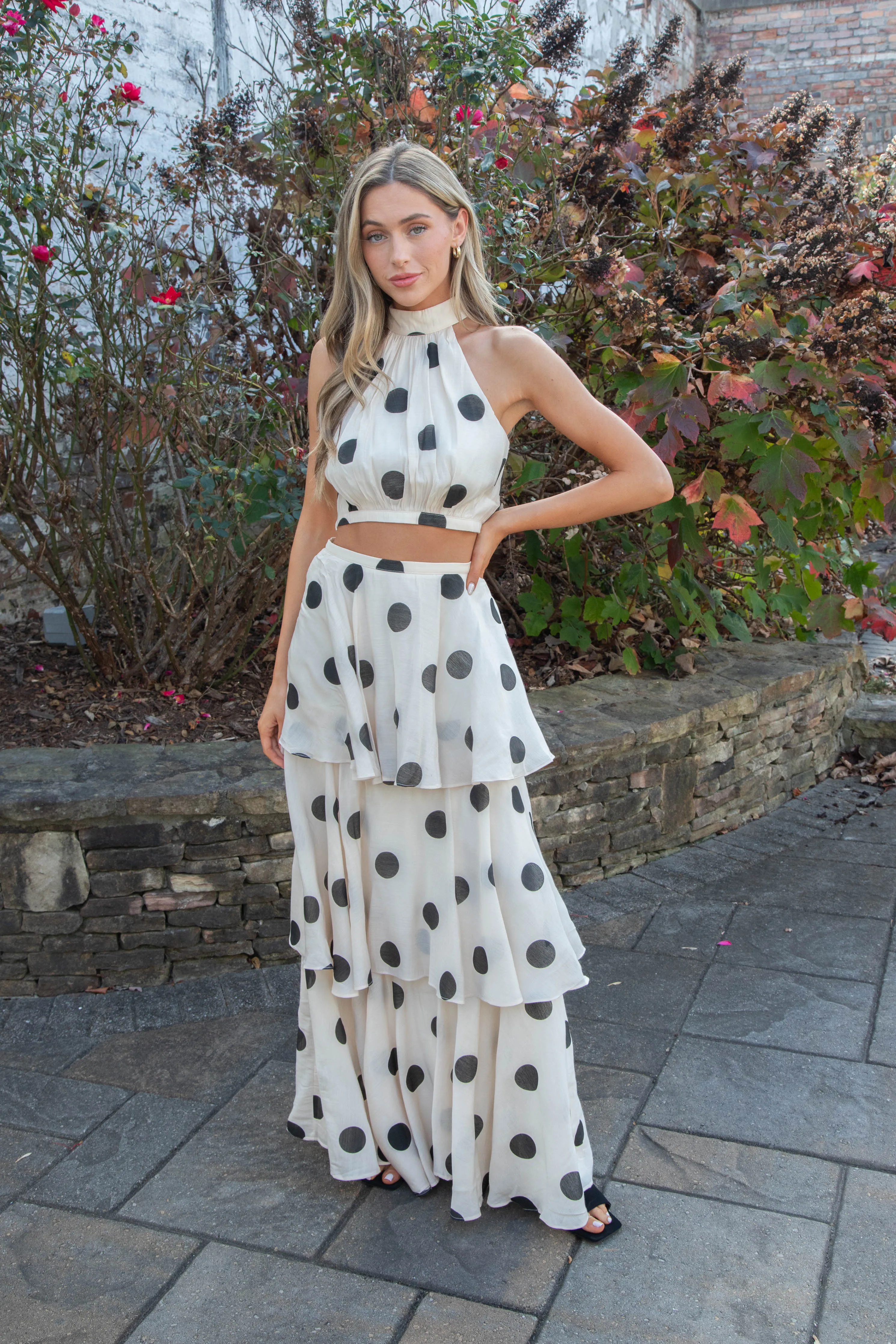 Azra Polka Dot Top, Beige/Black sold by North & Main Clothing Company product image thumbnail 2
