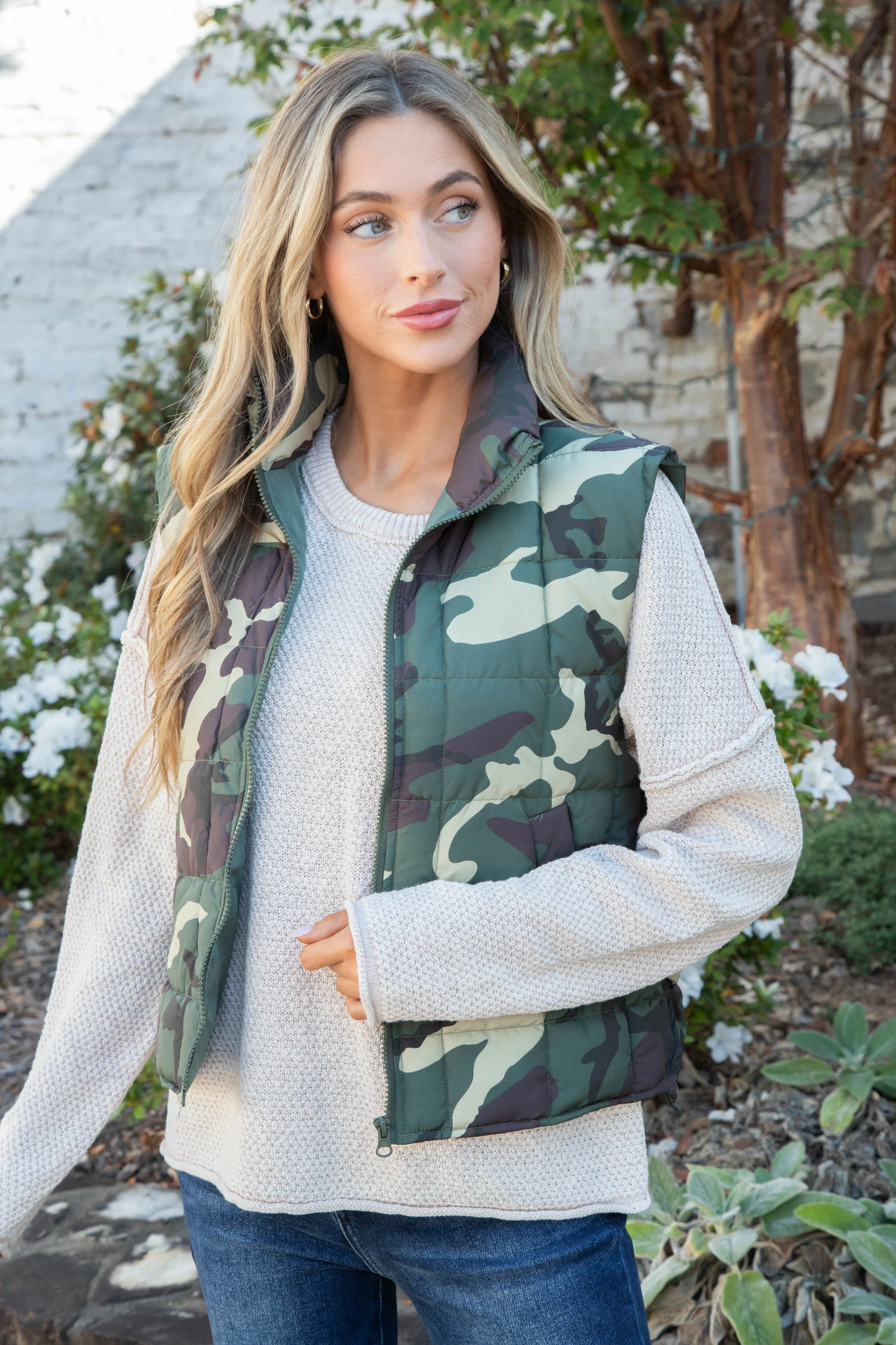 Teegan Zip Up Puffer Vest, Camouflage sold by North & Main Clothing Company product image thumbnail 2
