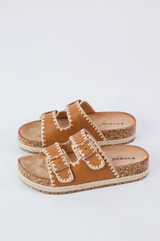 Clash Whip Stitched Sandal, Tan sold by North & Main Clothing Company