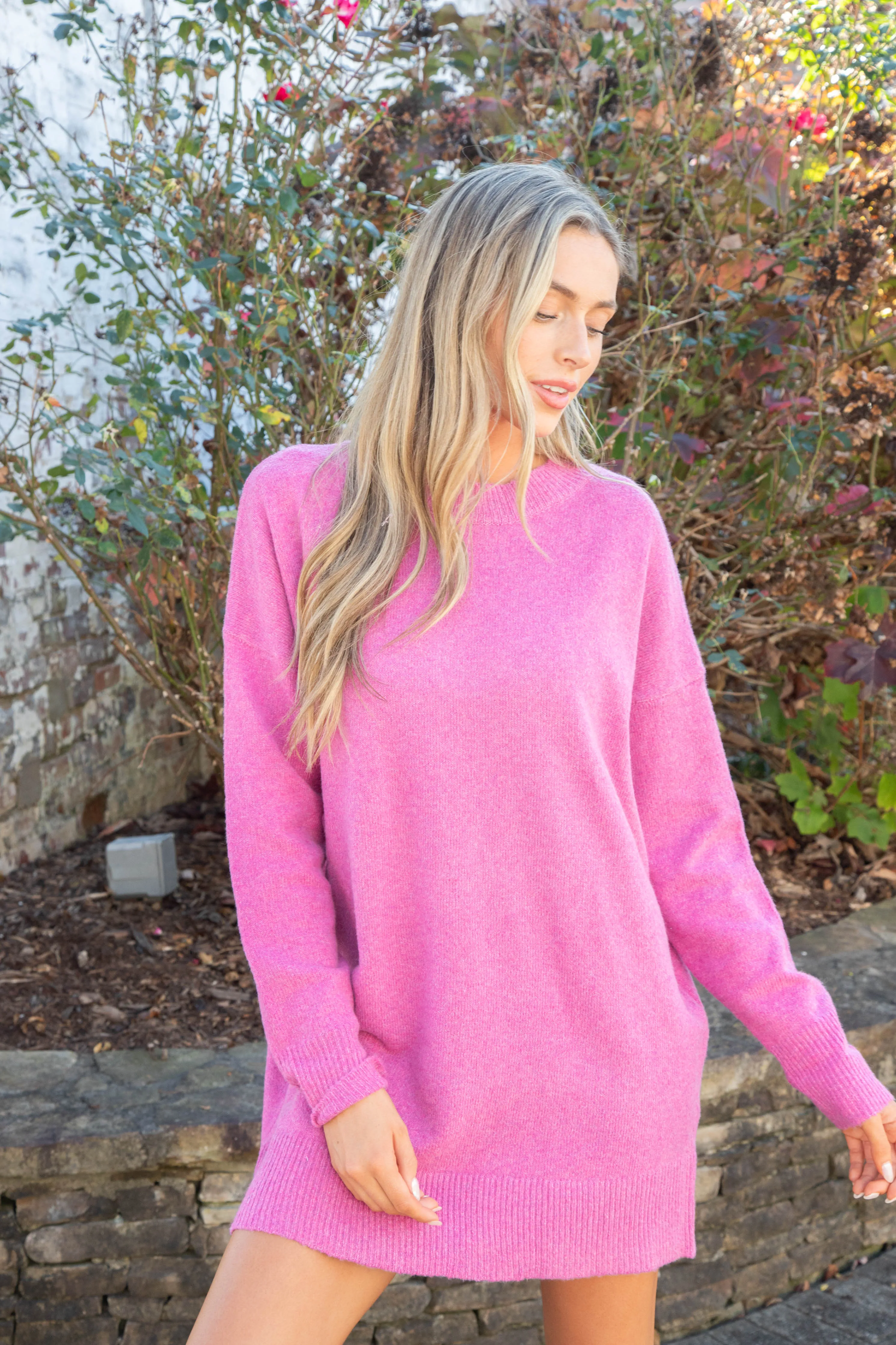 Rosalind Oversized Sweater Dress, Pink sold by North & Main Clothing Company product image thumbnail 5