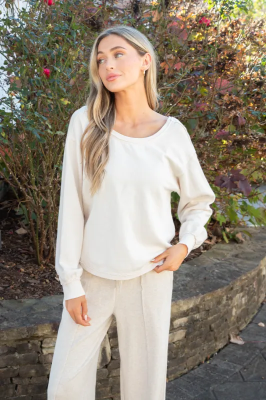 Reversible Twist Sweatshirt, Winter White | Z Supply sold by North & Main Clothing Company