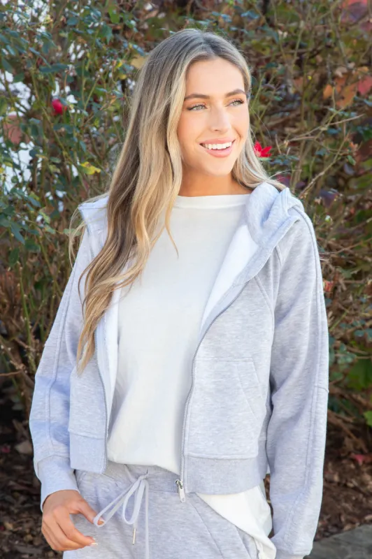 Livi Zip Up Hoodie, Heather Grey sold by North & Main Clothing Company