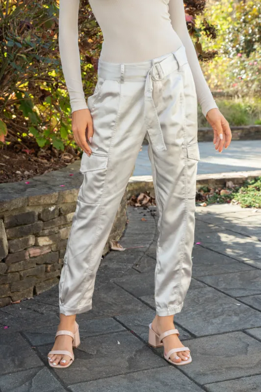 Classy Cargo Trouser, Silver | Sanctuary sold by North & Main Clothing Company