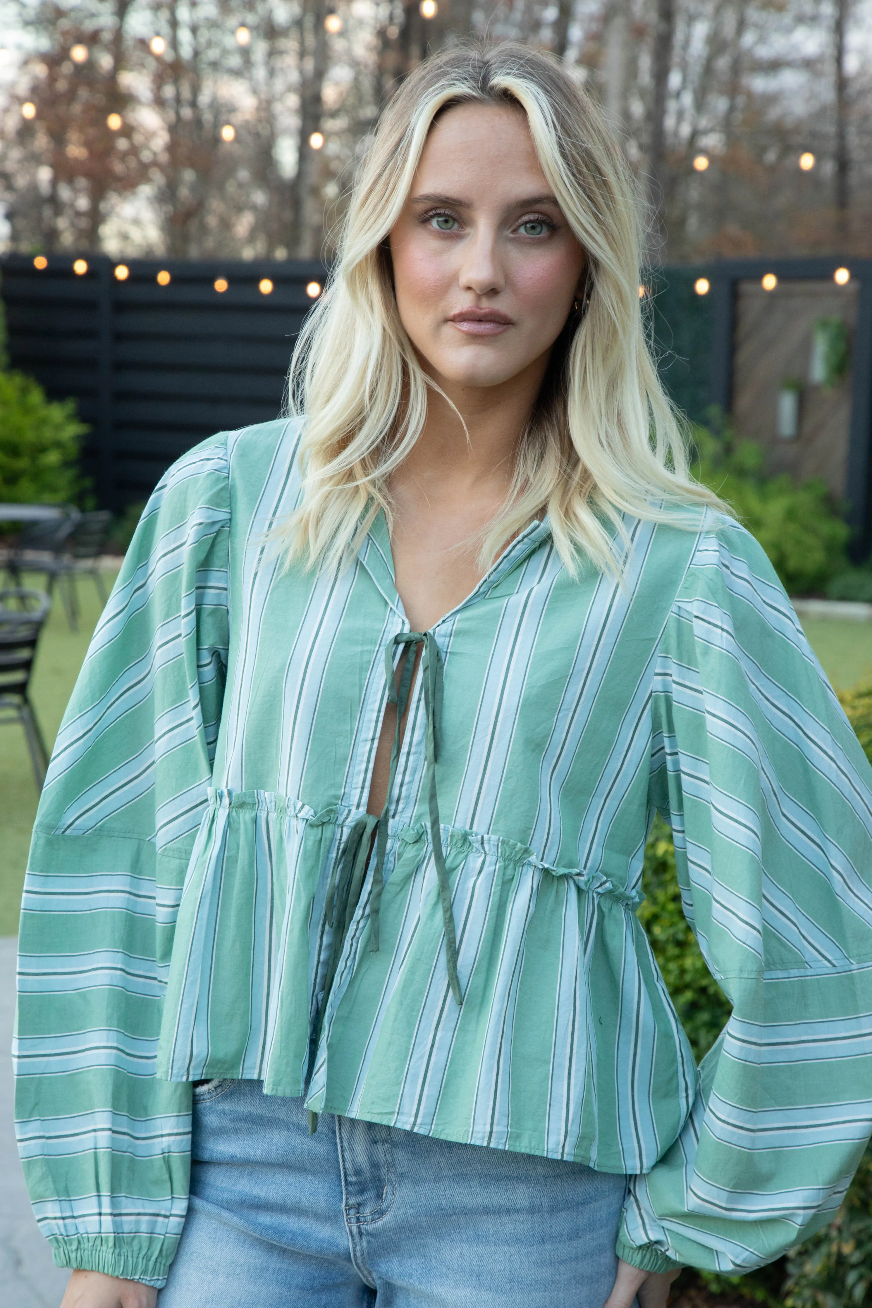 Brunch Babe Blouse, White Spruce Combo | Free People sold by North & Main Clothing Company product image thumbnail 3