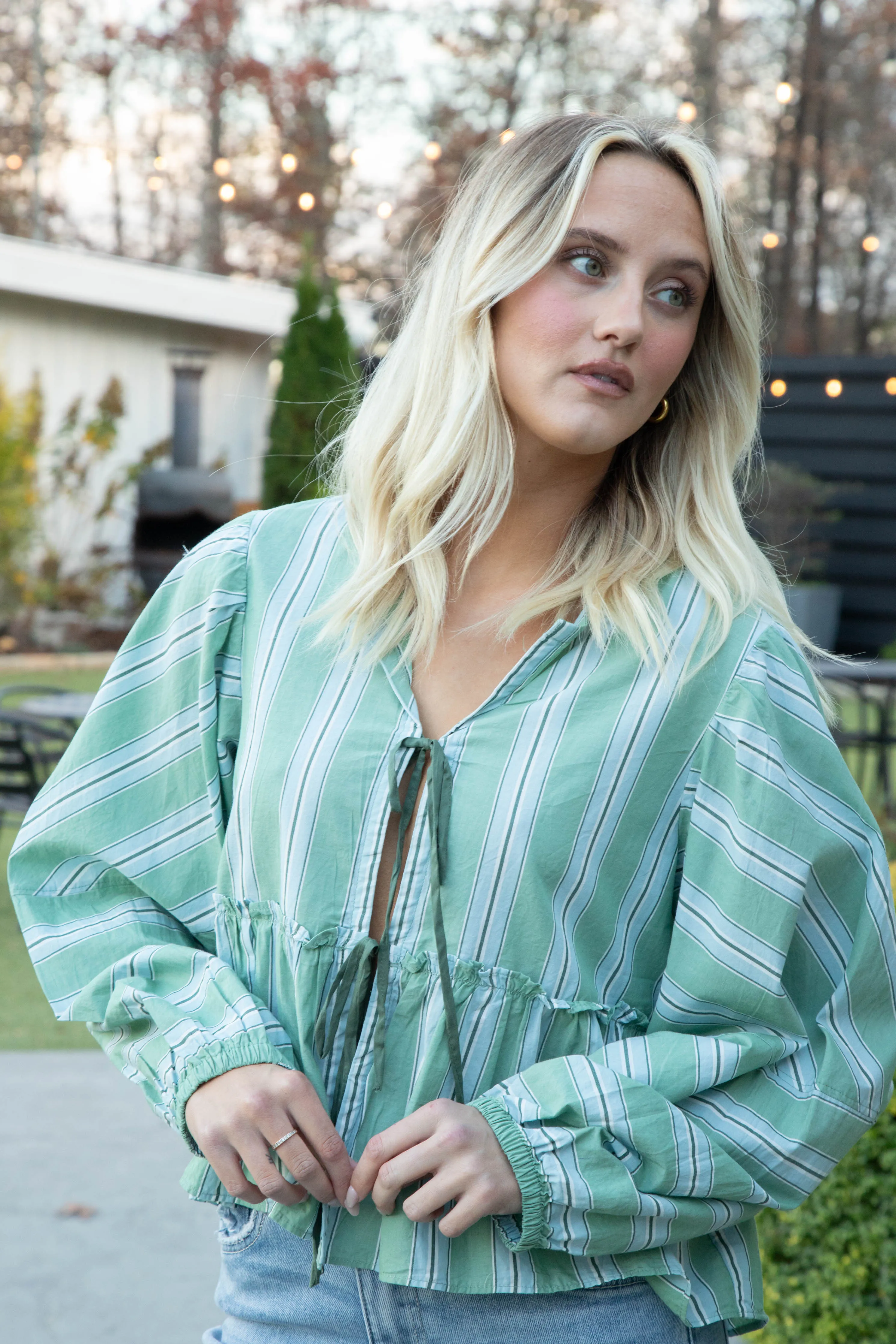 Brunch Babe Blouse, White Spruce Combo | Free People sold by North & Main Clothing Company product image thumbnail 4