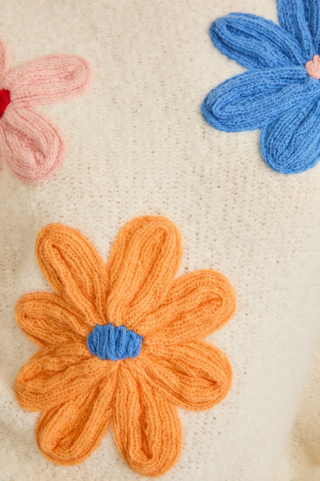 Lacey Floral Applique Sweater, White Multi sold by North & Main Clothing Company product image thumbnail 4