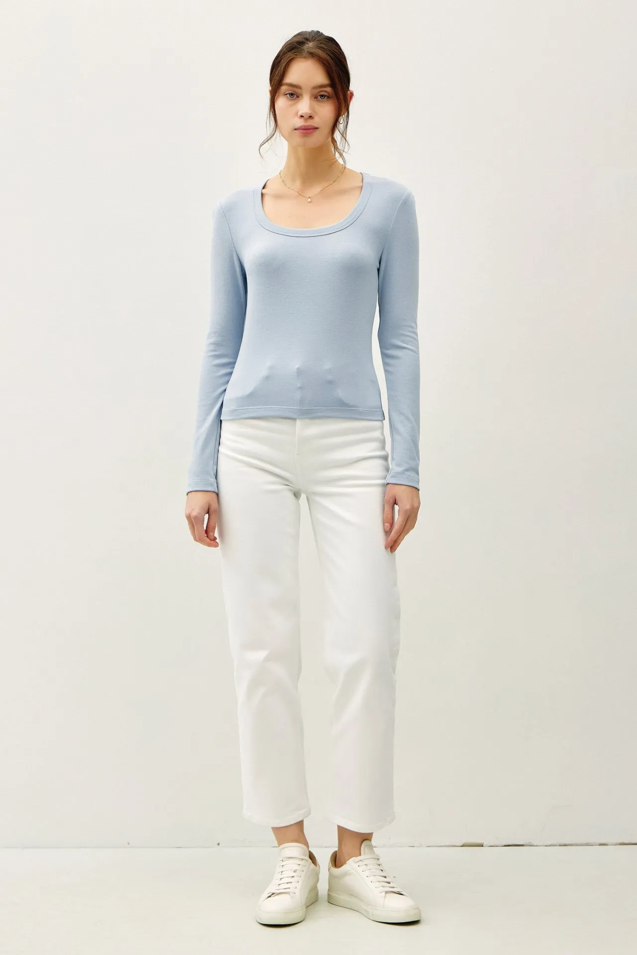 Molly Basic Scoop Neck Top, Sky sold by North & Main Clothing Company product image thumbnail 3