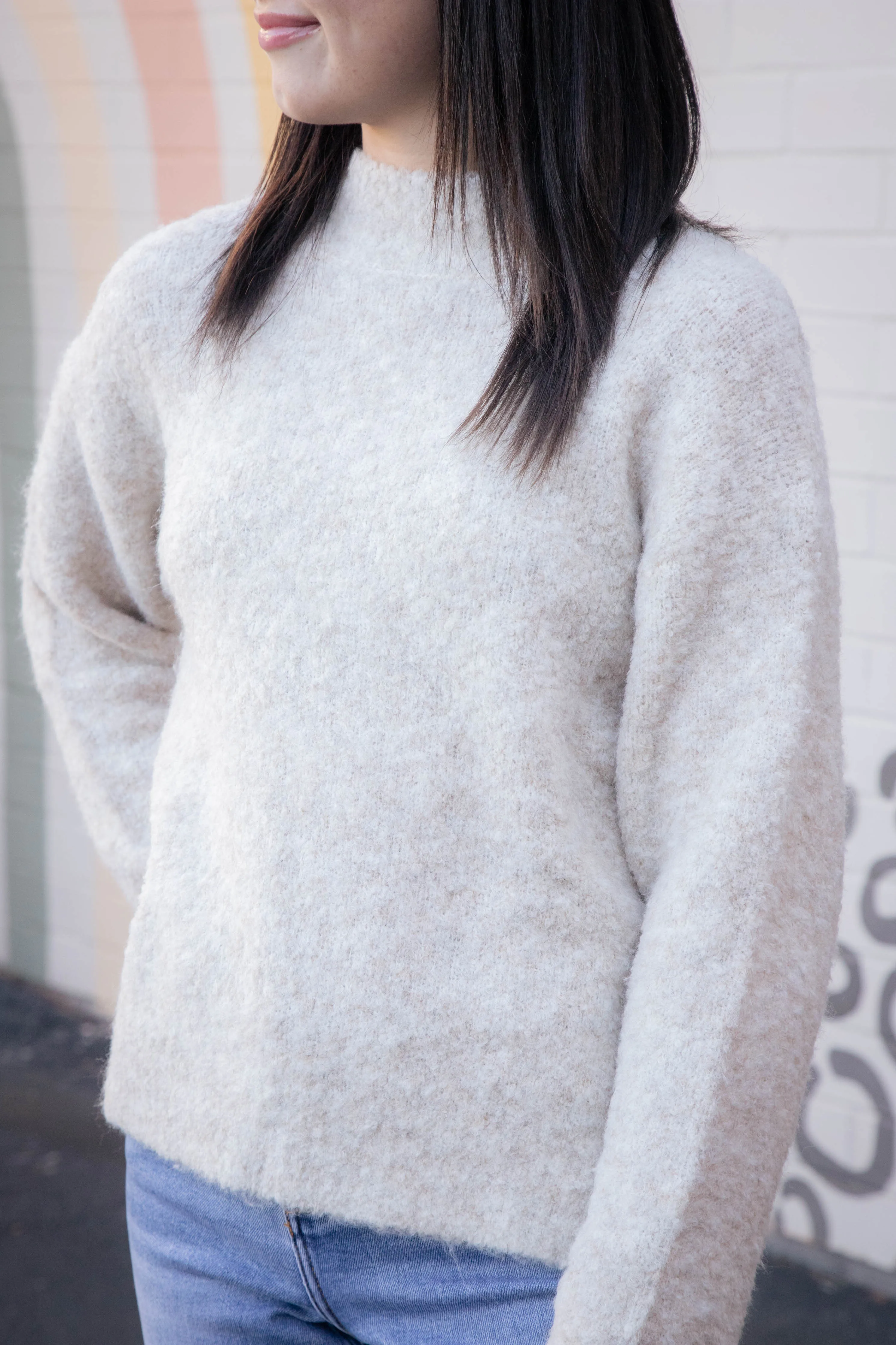 Gentle Mind Mock Neck Sweater, Oatmeal | Sadie & Sage sold by North & Main Clothing Company product image thumbnail 4