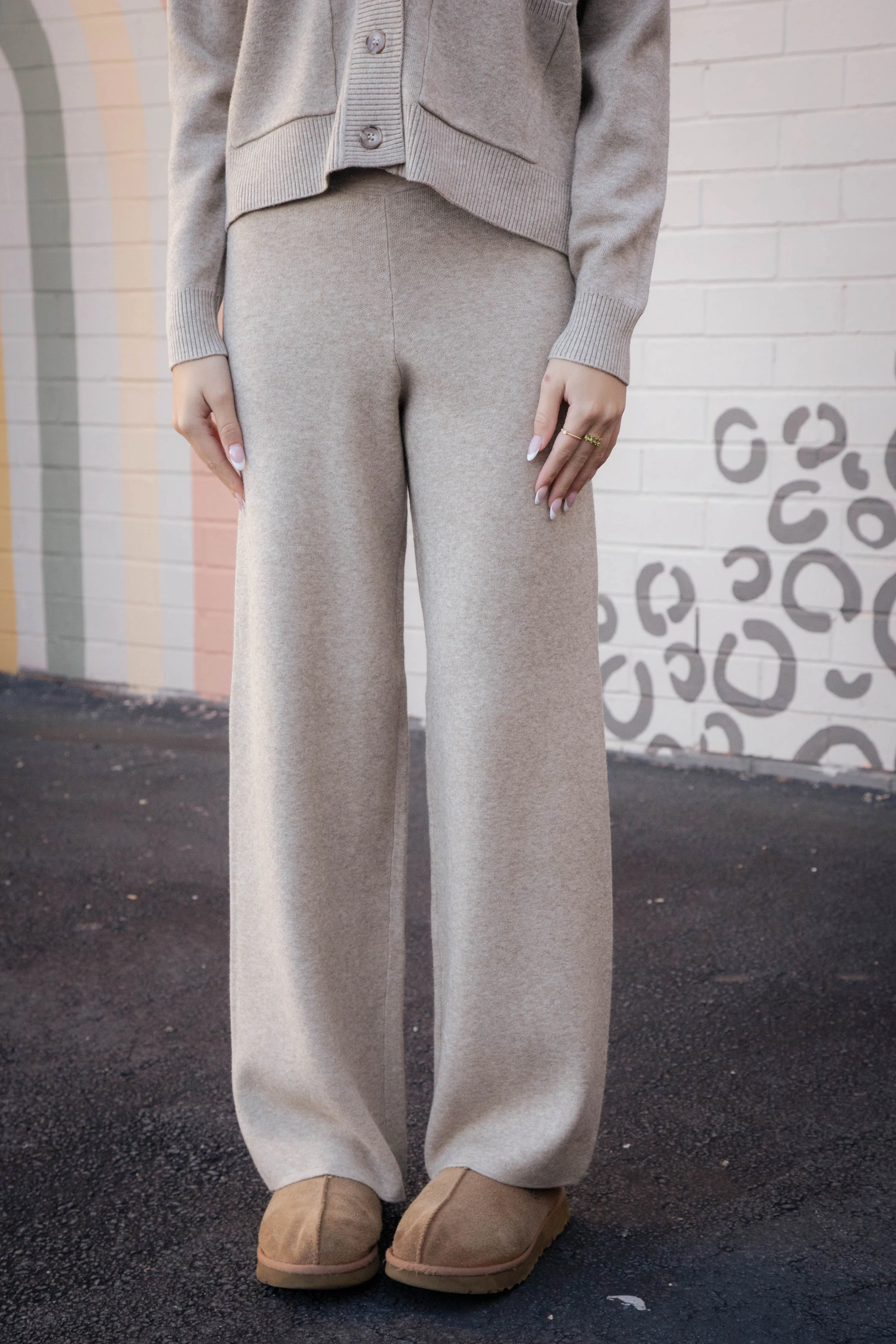 Kelsie Knit Pants, Stone | Sadie & Sage sold by North & Main Clothing Company product image thumbnail 5