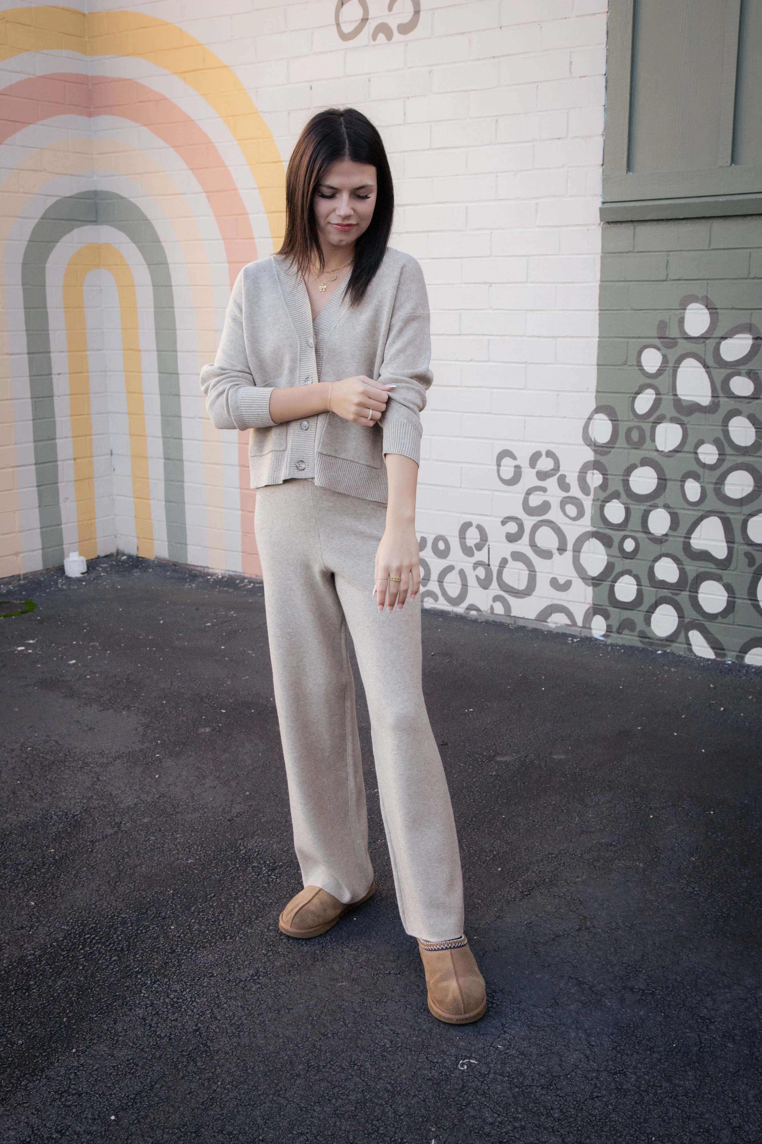 Kelsie Knit Pants, Stone | Sadie & Sage sold by North & Main Clothing Company product image thumbnail 4