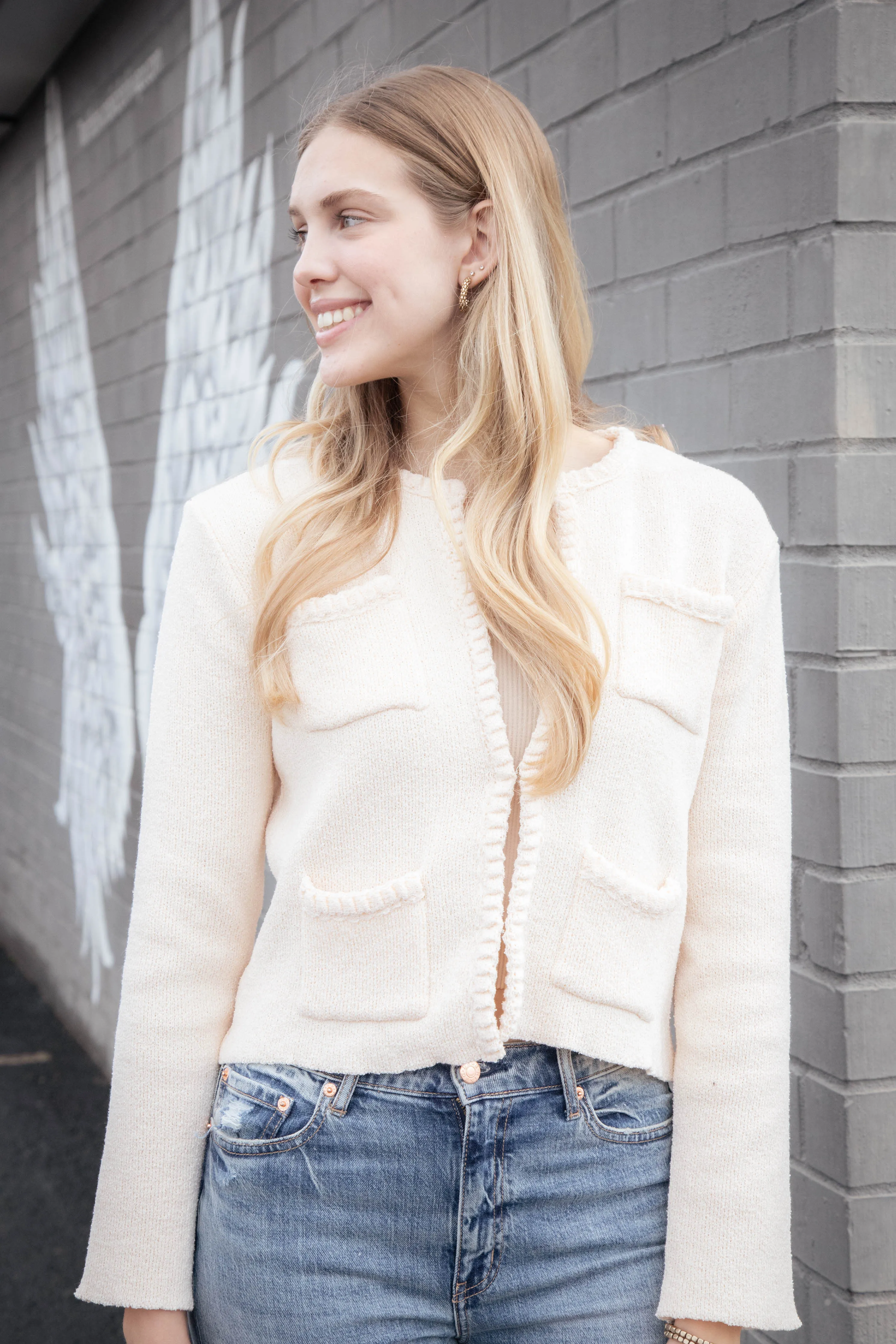 Annamarie Cardigan, Cream sold by North & Main Clothing Company product image thumbnail 3