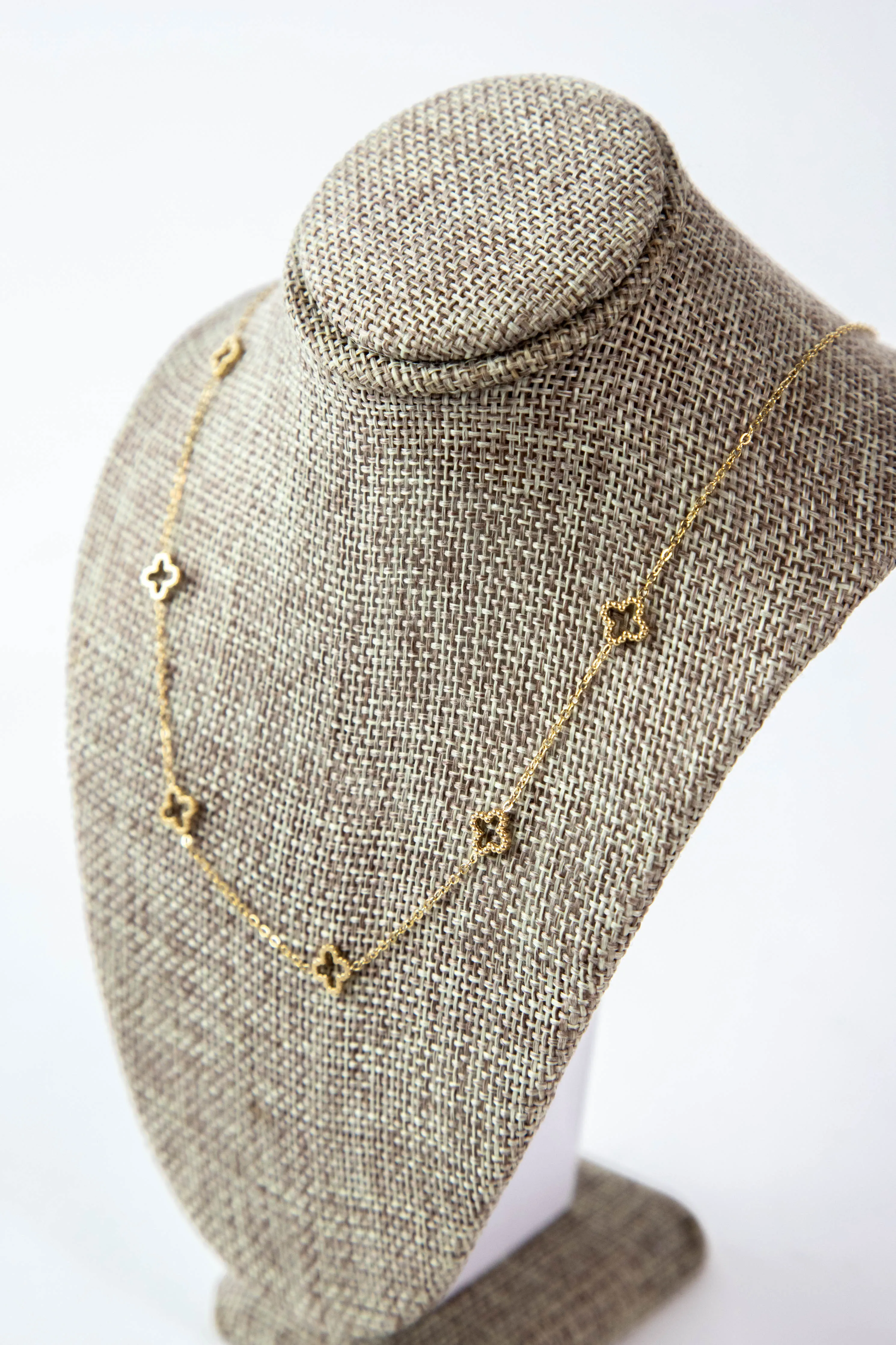 Open Clover Station Necklace, Gold sold by North & Main Clothing Company product image thumbnail 2