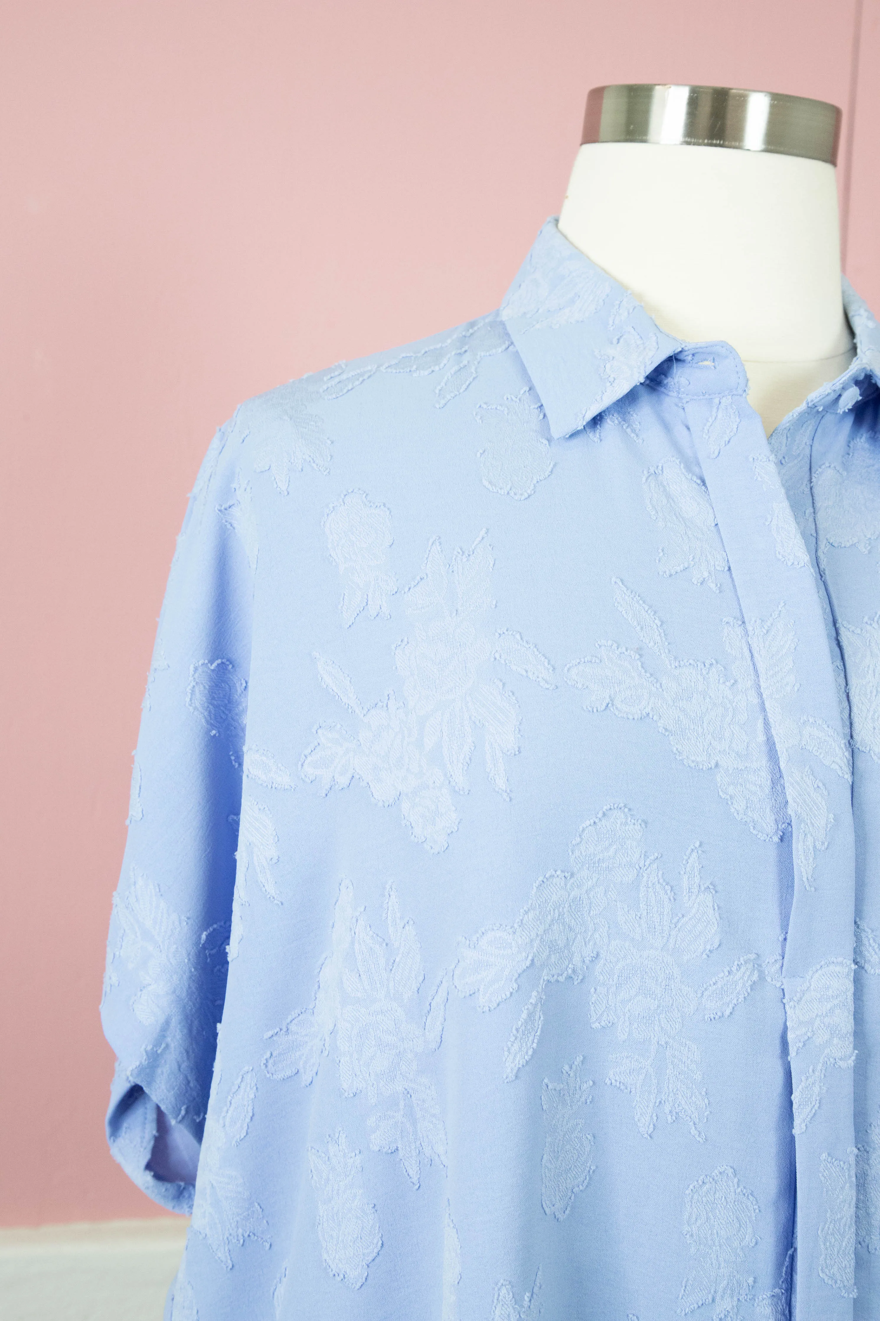 Iris Floral Burnout Top, Light Blue | Plus Size sold by North & Main Clothing Company product image thumbnail 2