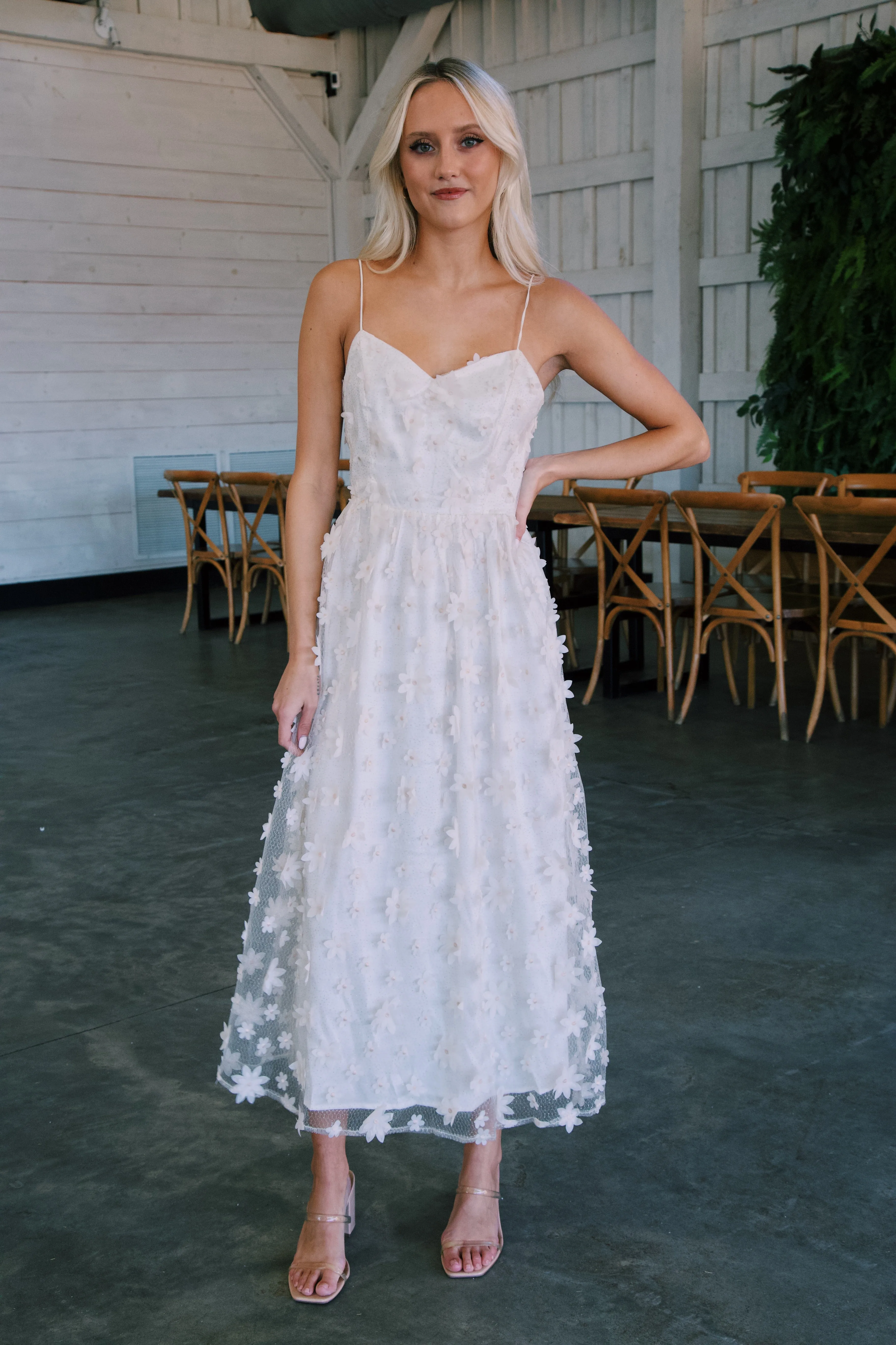 Floral Wonder Maxi Dress, White sold by North & Main Clothing Company