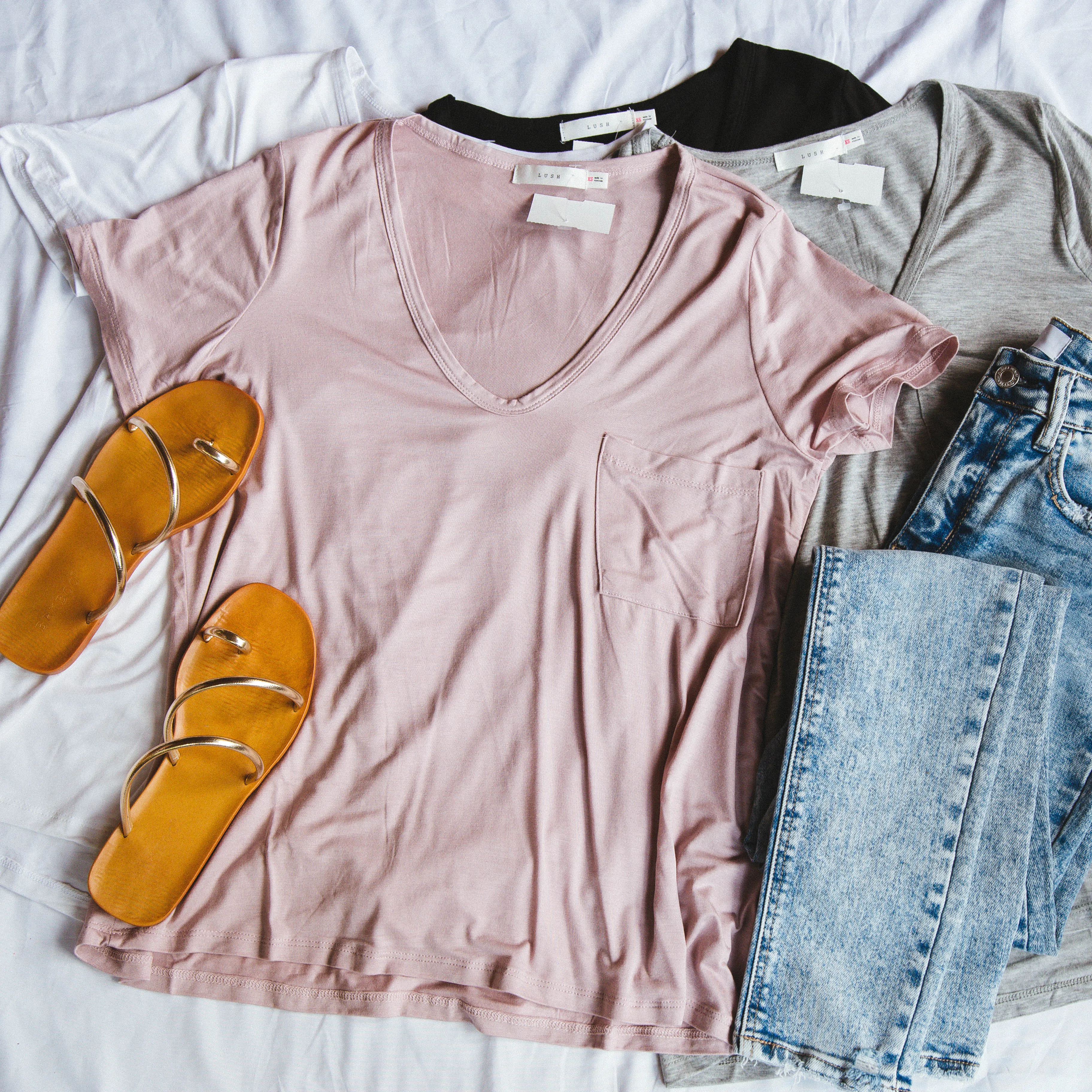 Erin Pocket Tee, Brushed Lilac sold by North & Main Clothing Company product image thumbnail 2