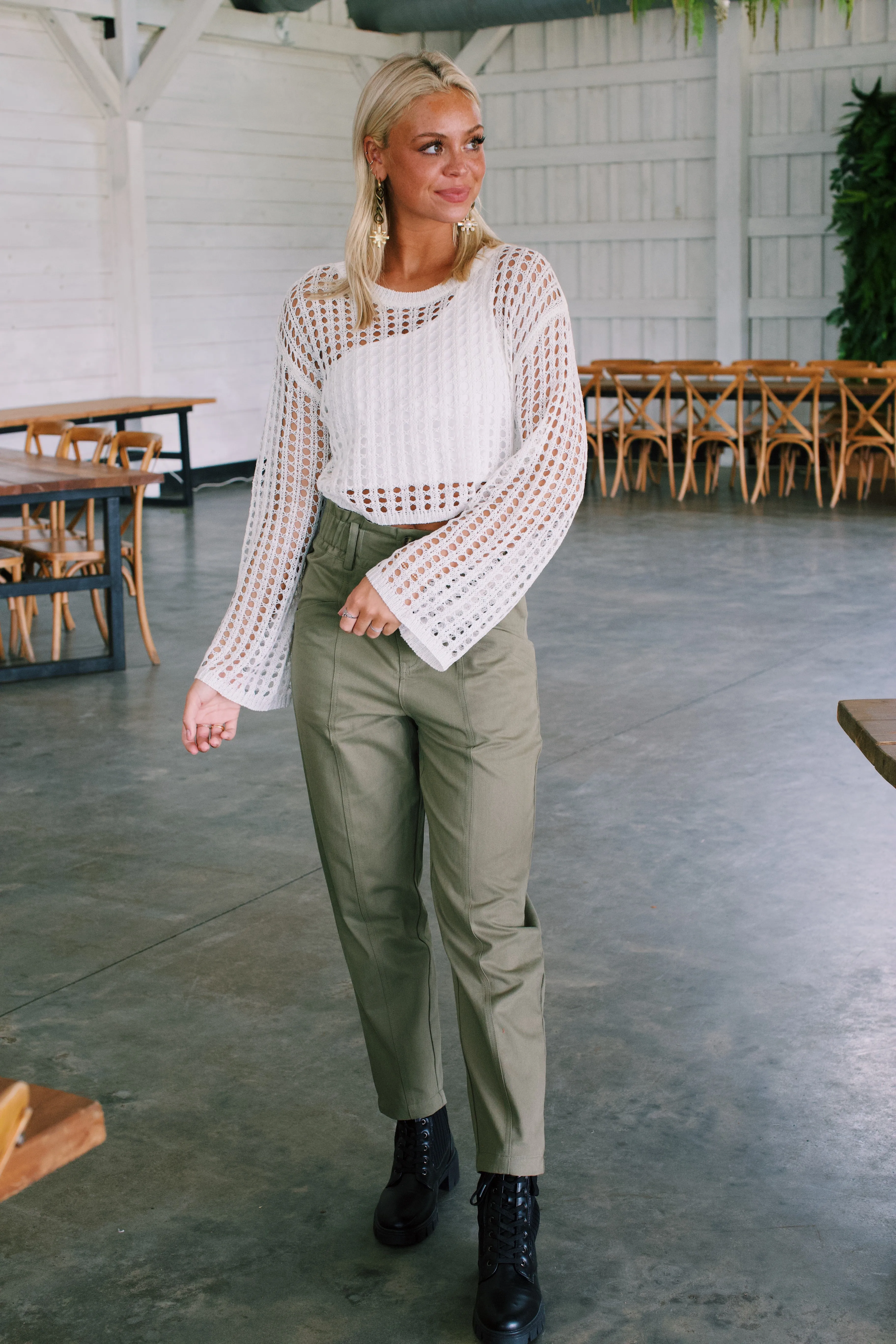 Penny Paperbag Pants, Olive sold by North & Main Clothing Company product image thumbnail 4